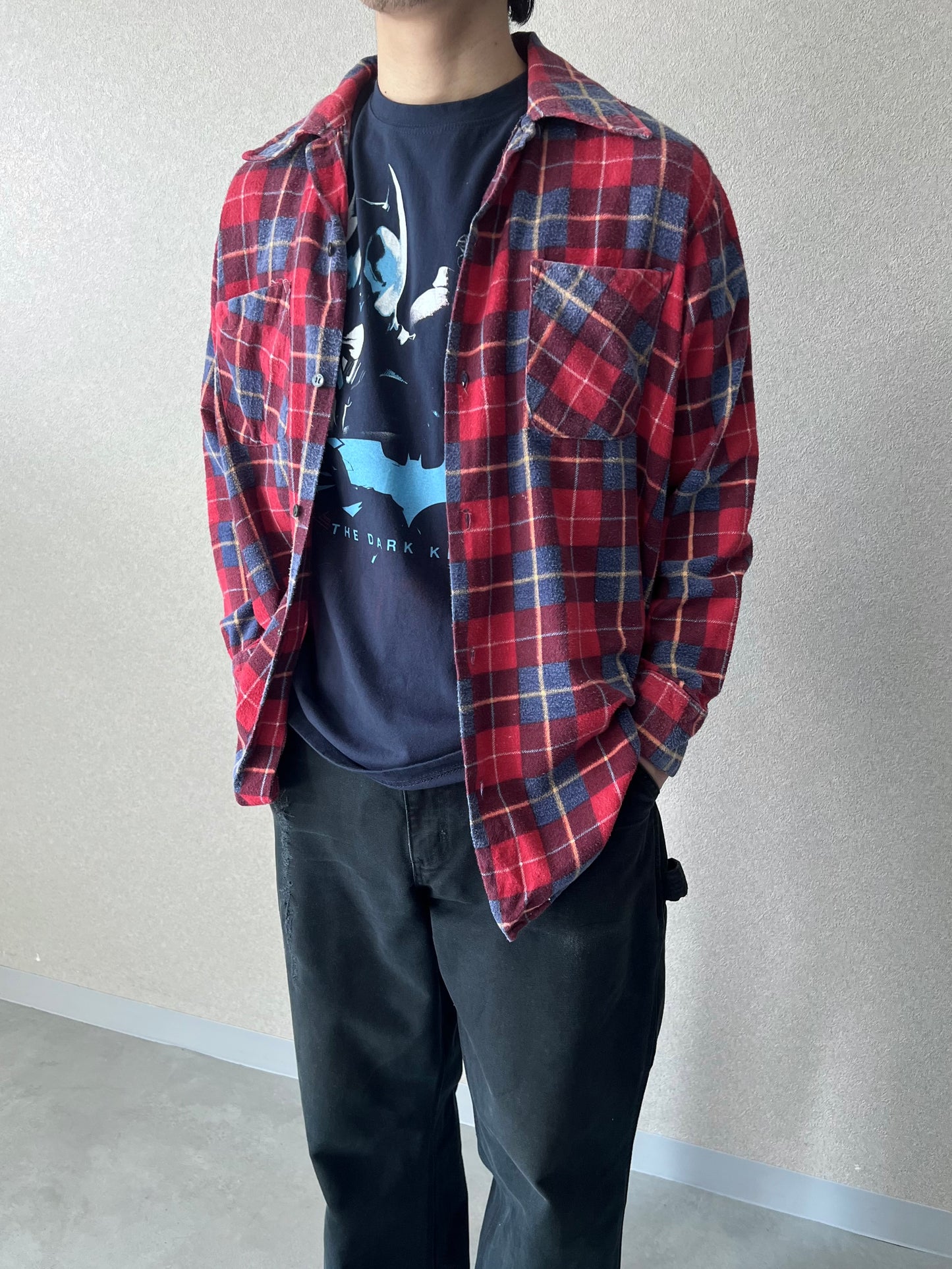 70's VINTAGE print flannel shirt