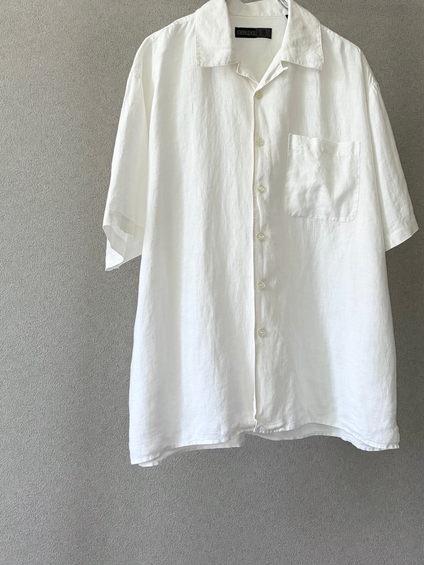 90's〜 maxwell & co. open collar linen shirt