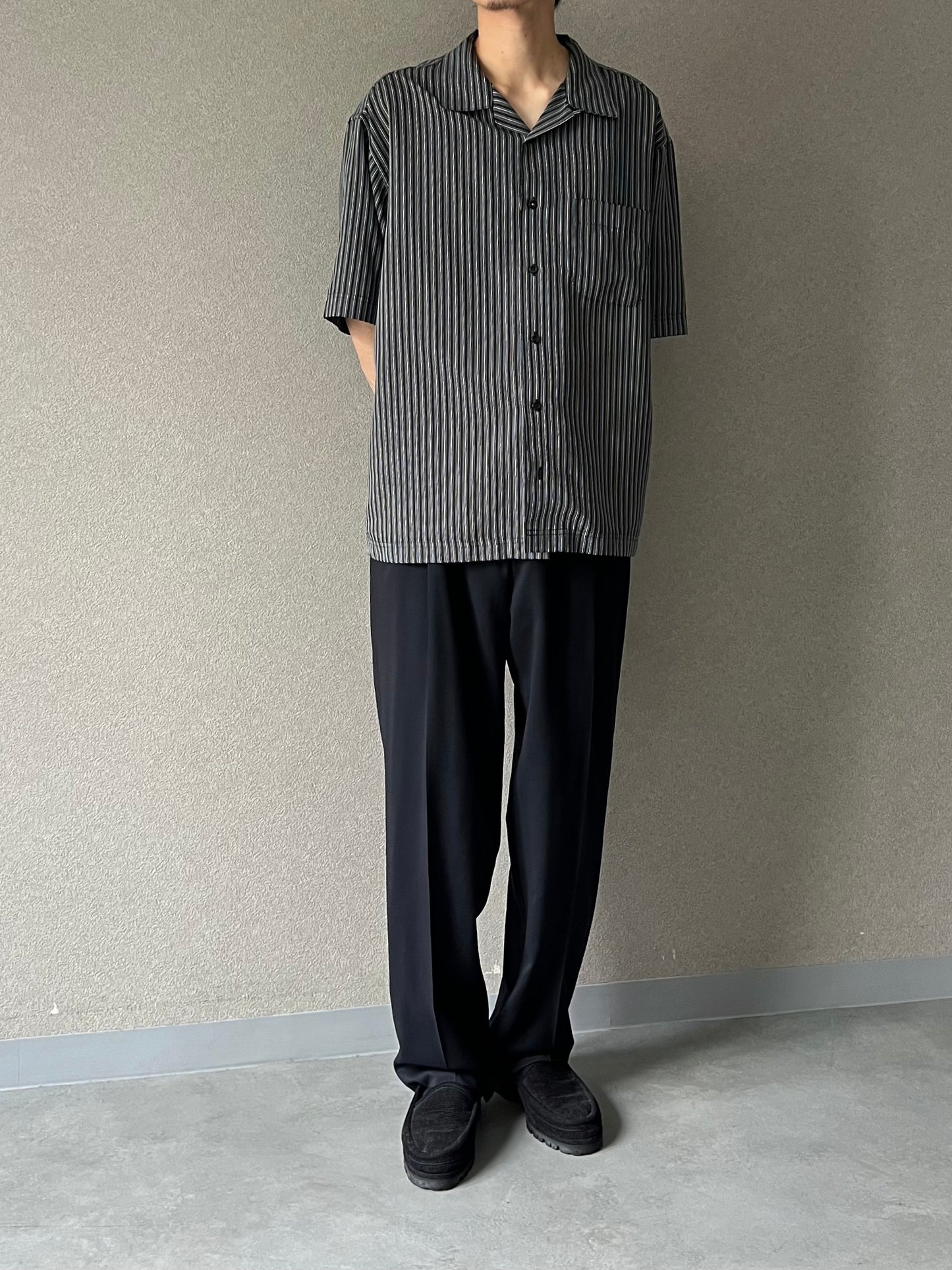00's hagger open collar shirt