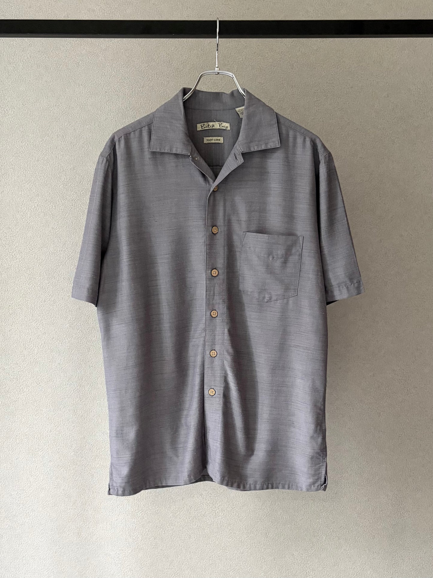 00's Batik Bay rayon open collar shirt