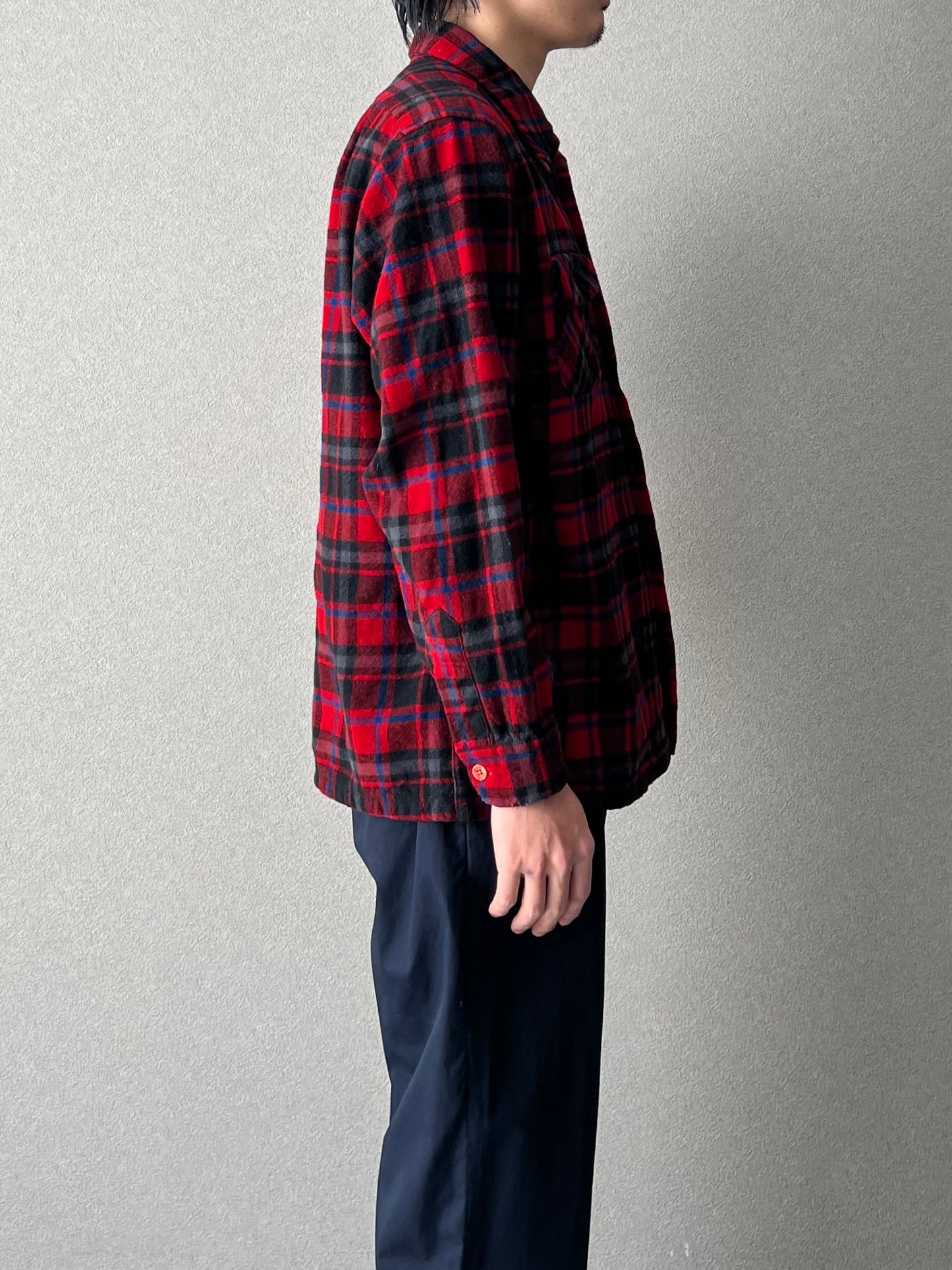 70's PENDLETON open collar wool shirt "Made in USA"