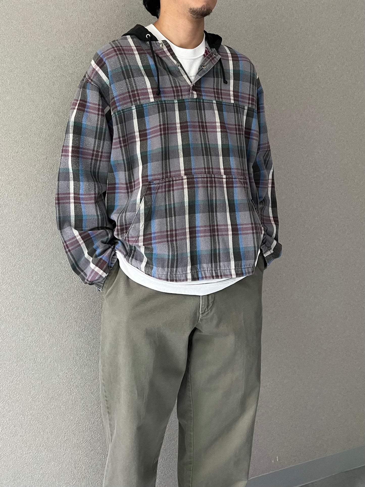 90's NO FEAR flannel pullover shirt "Made in USA"