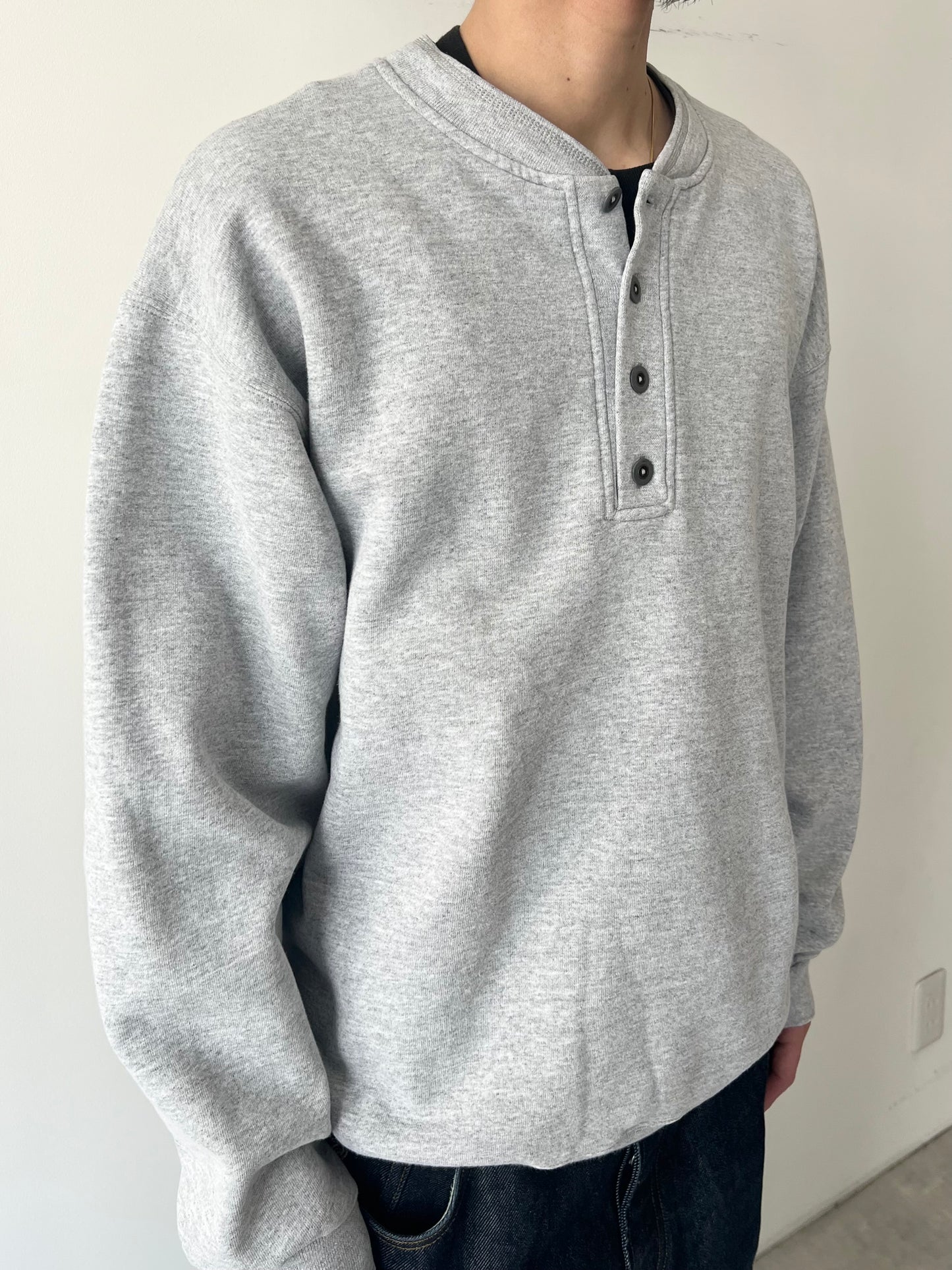 90's RUSSELL henry neck sweater "HIGH COTTON"