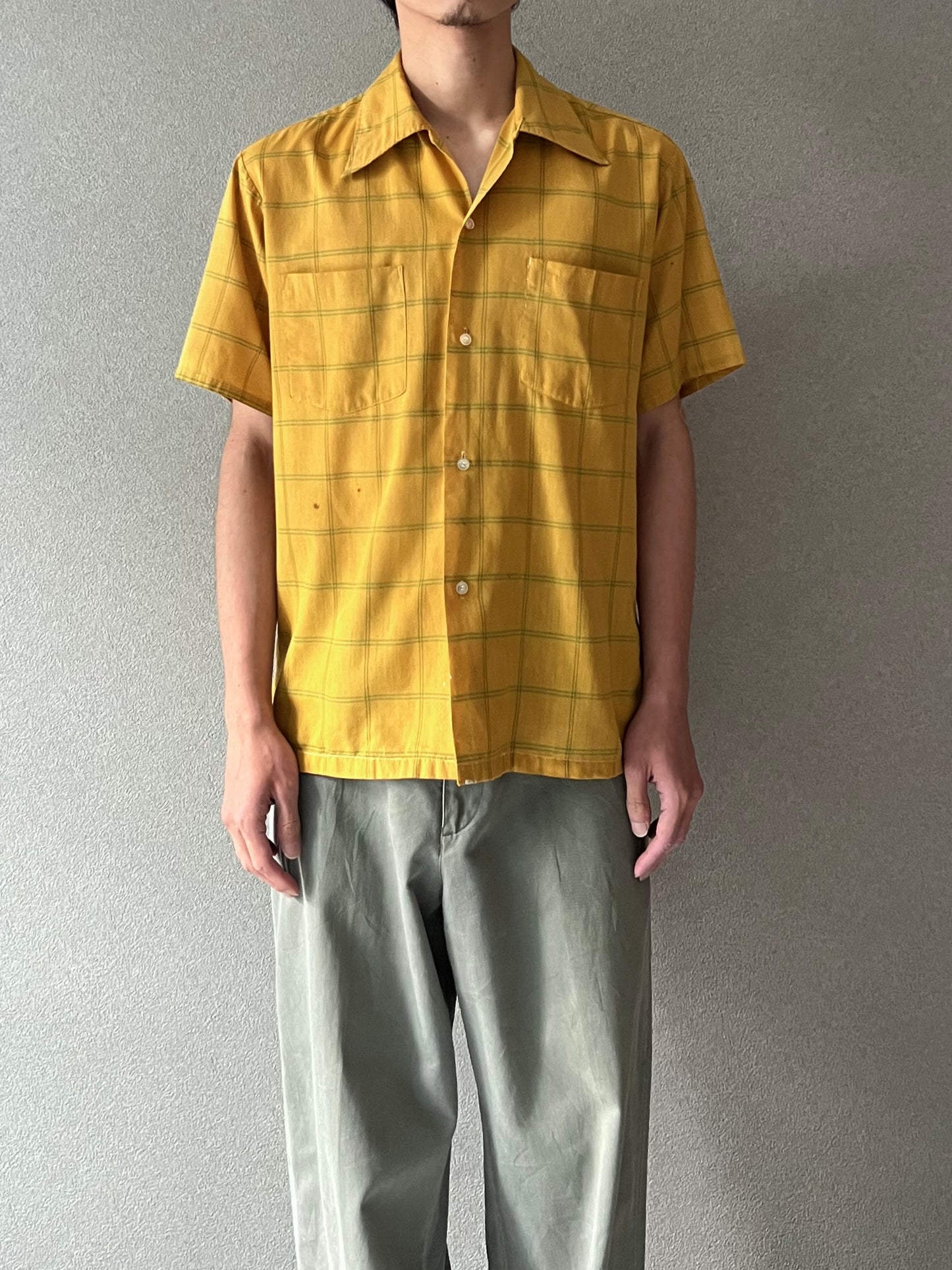 70's TOWNCRAFT open collar shirt