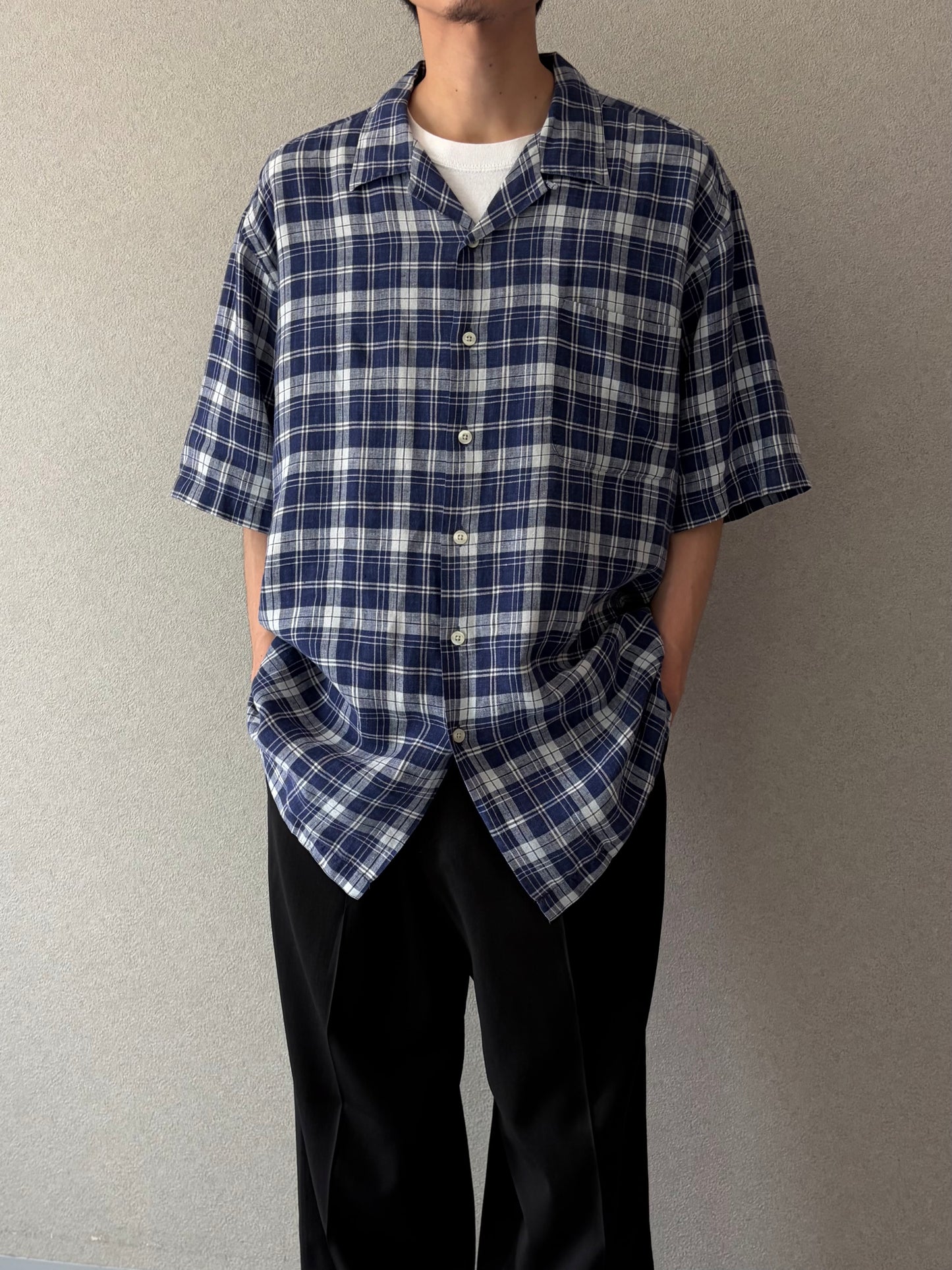 90's Polo Ralph Lauren linen open collar shirt "CLAYTON"