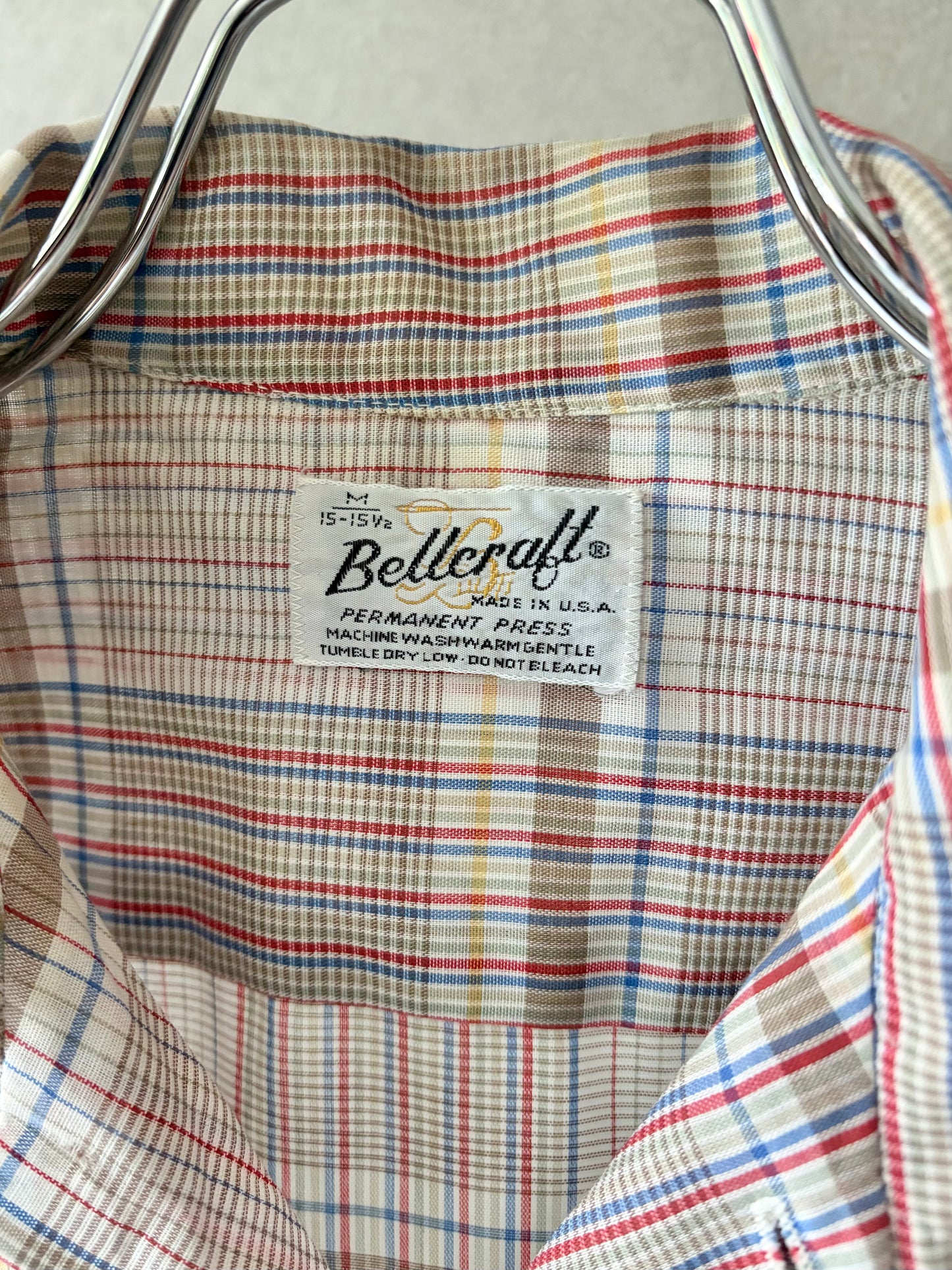 70's Bellcraft open collar shirt "Made in USA"