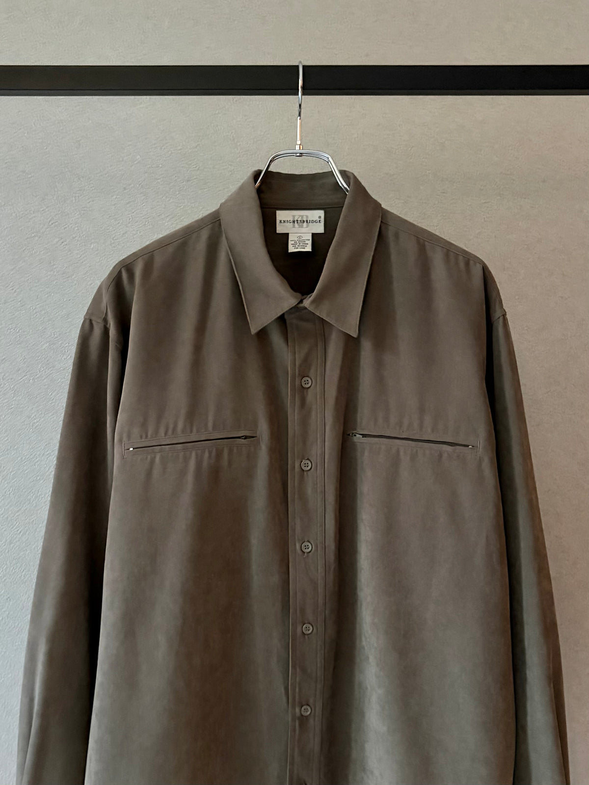 00's KNIGHTSBRIDGE faux suede shirt