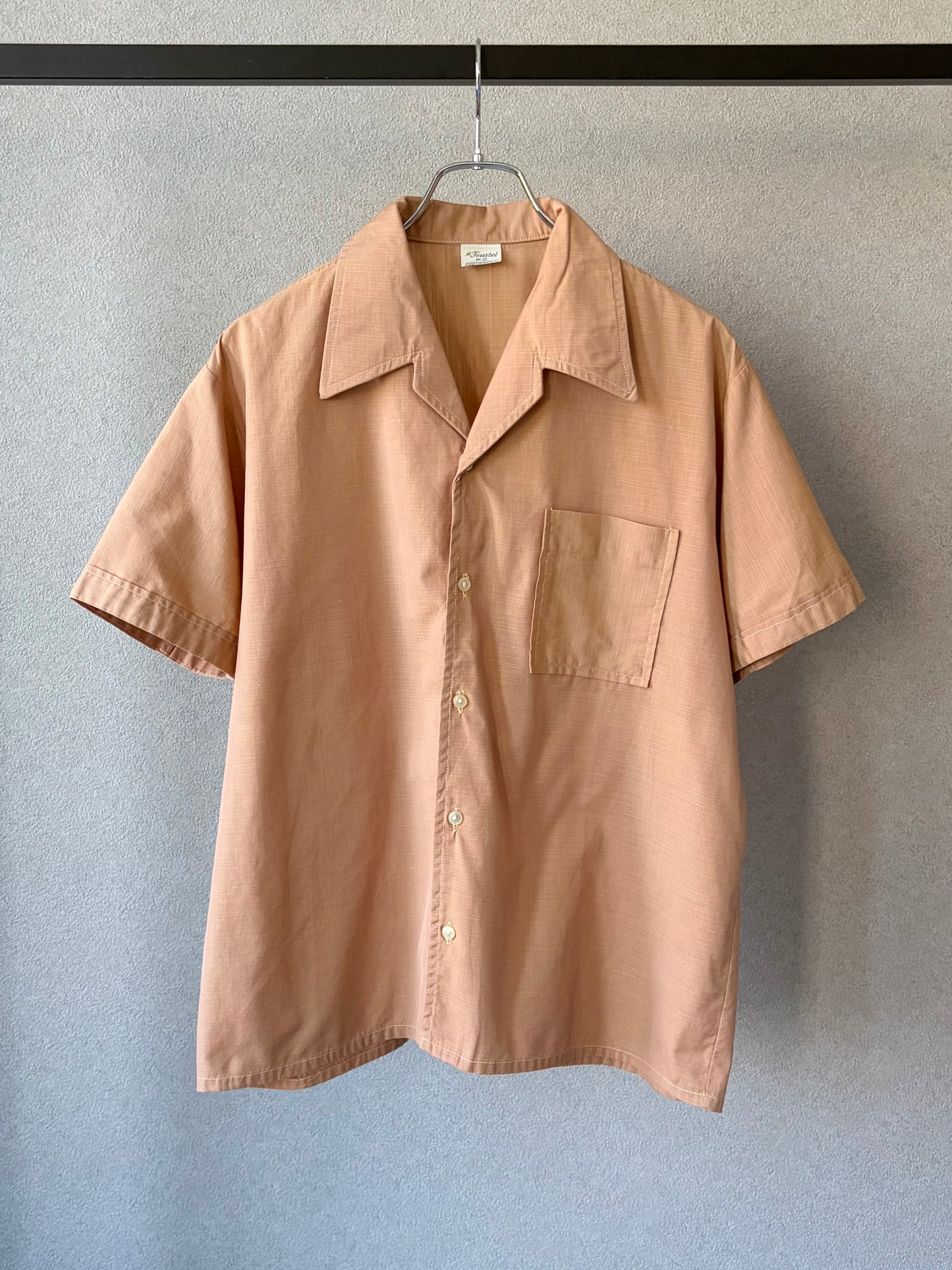 70's M.Feustel K.G. open collar shirt