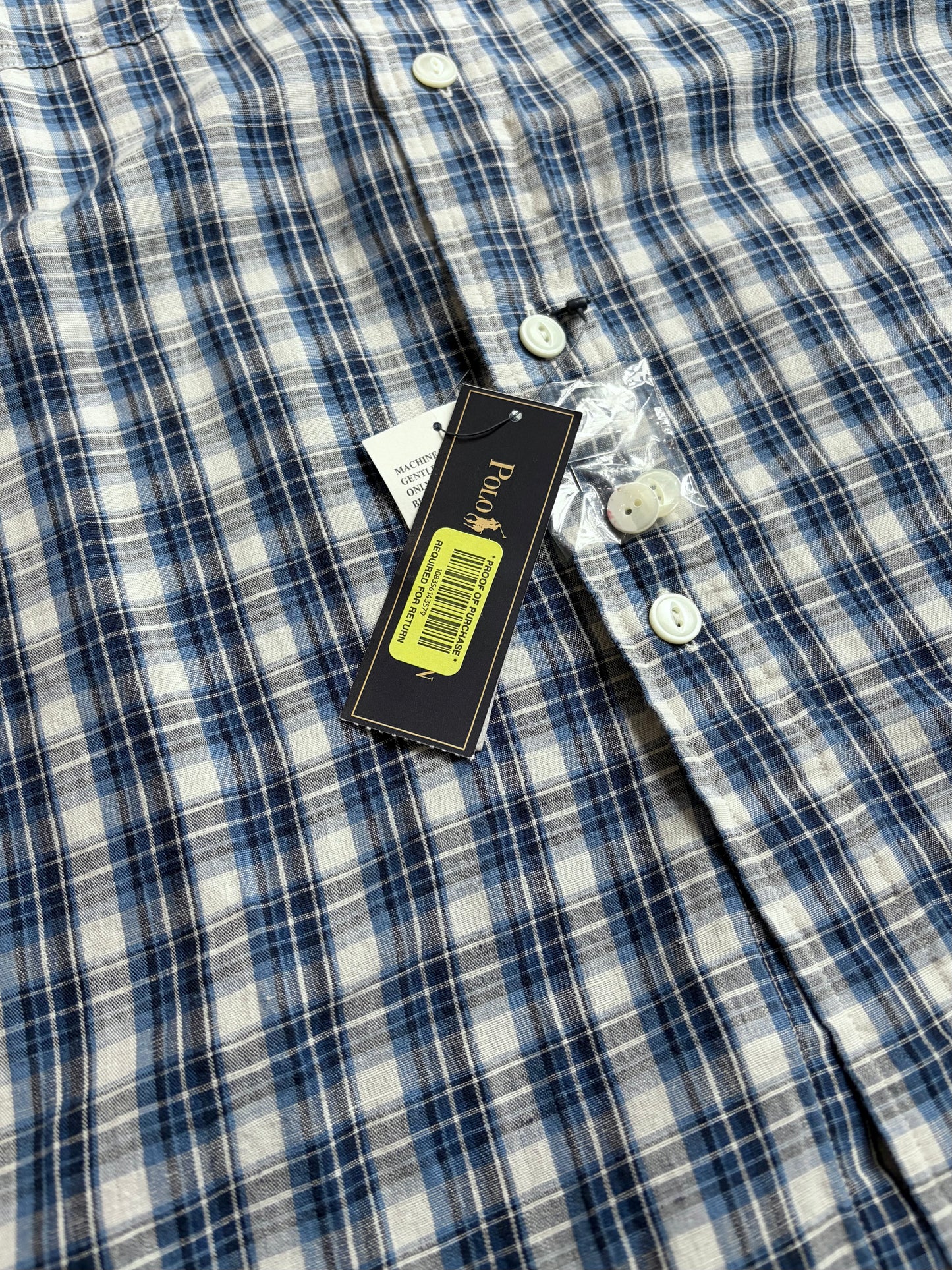 00's Polo Ralph Lauren cotton×linen shirt "DEAD STOCK"