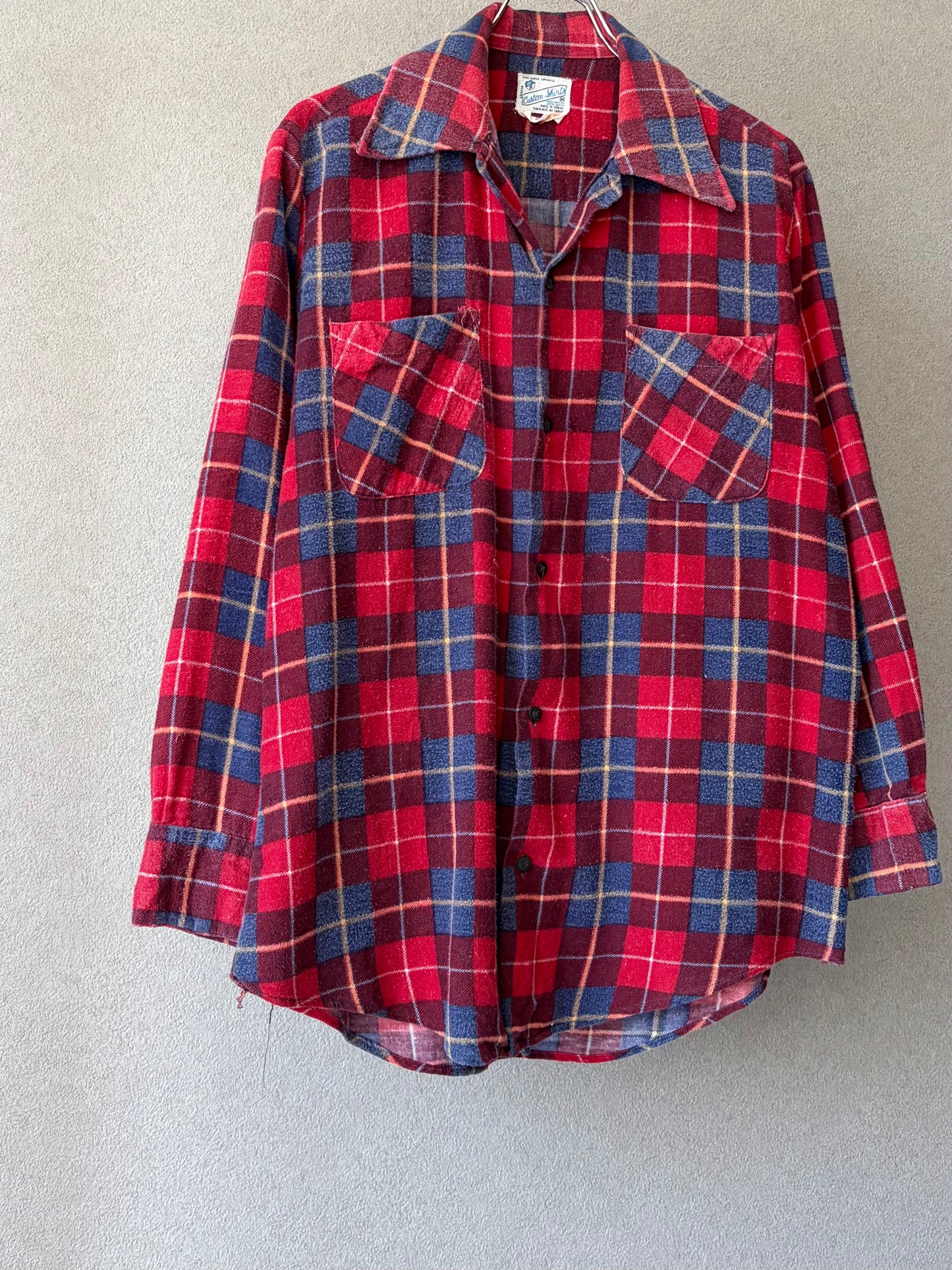 70's VINTAGE print flannel shirt