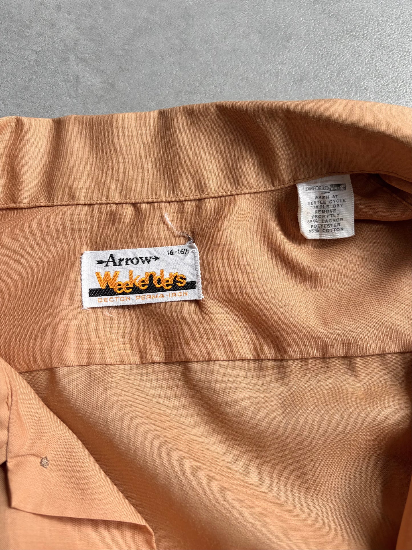70's ARROW open collar shirt