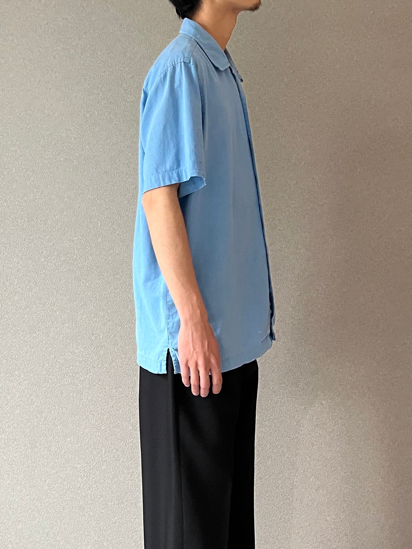 00's GAP open collar linen shirt