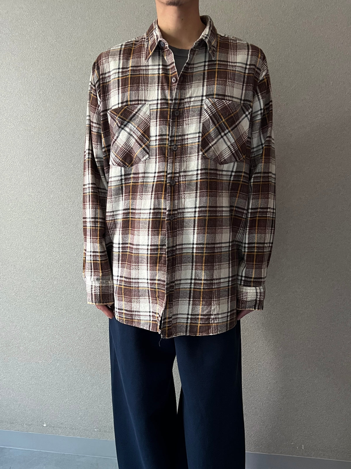 80's OZARK TRAIL print flannel shirt