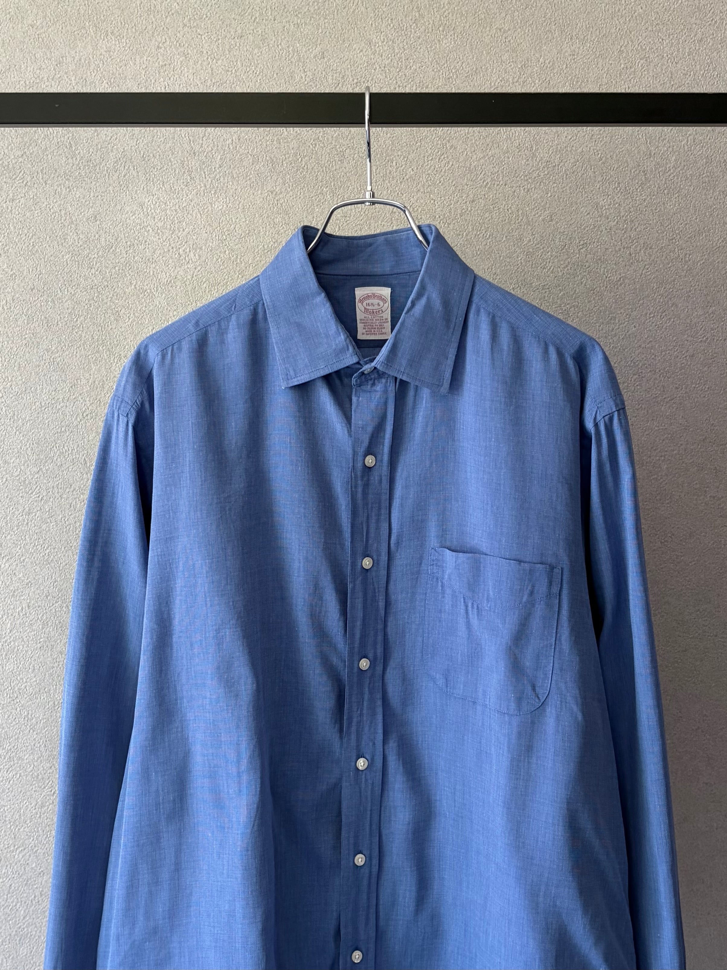 Brooks Brothers Makers 長袖シャツ ブルー USA製 L 80's〜 Brooks Brothers Makers shirt 