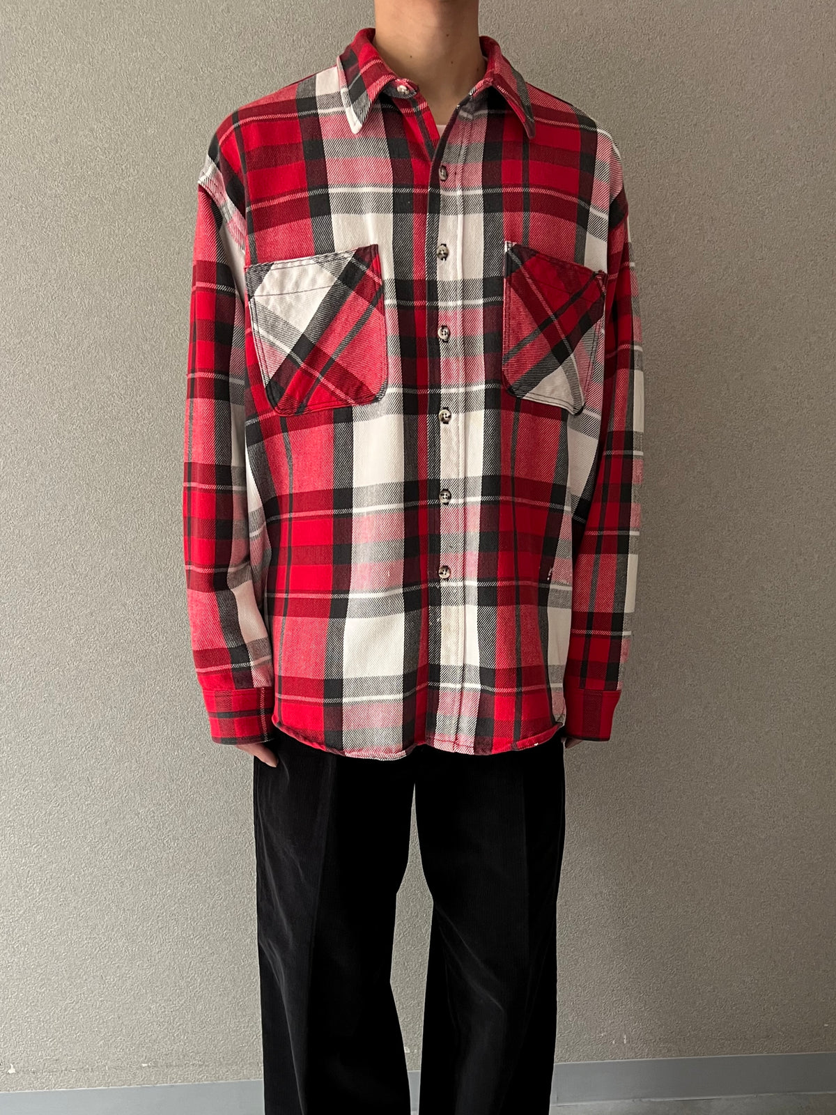 80's ST.JOHN'S BAY flannel shirt "Made in USA"