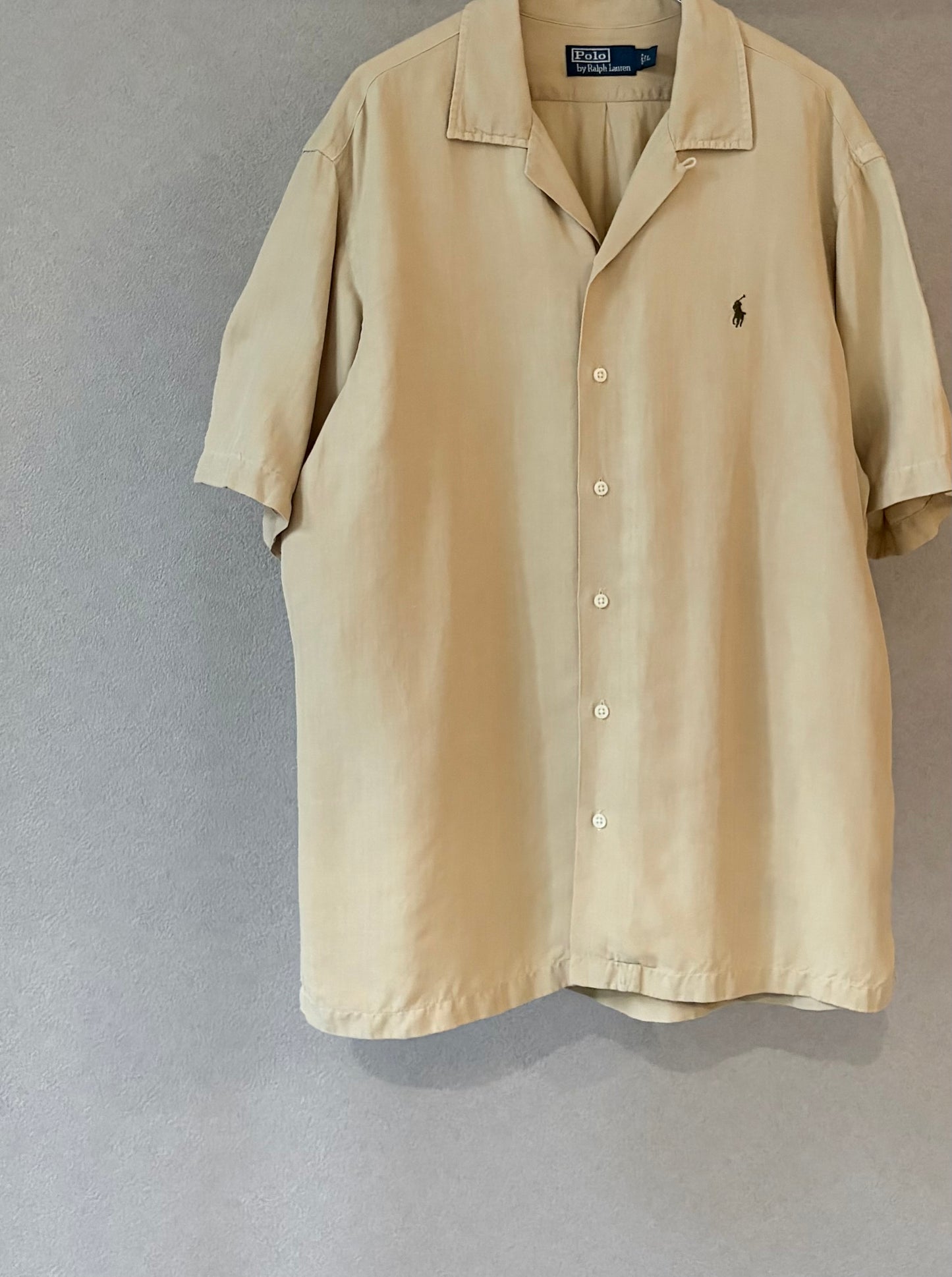 90's Polo Ralph Lauren silk linen open collar shirt