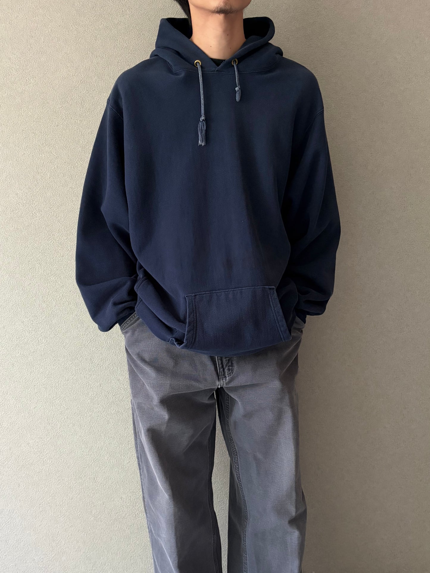 80's Champion × LANDS END REVERSE WEAVE hoodie "Made in USA"