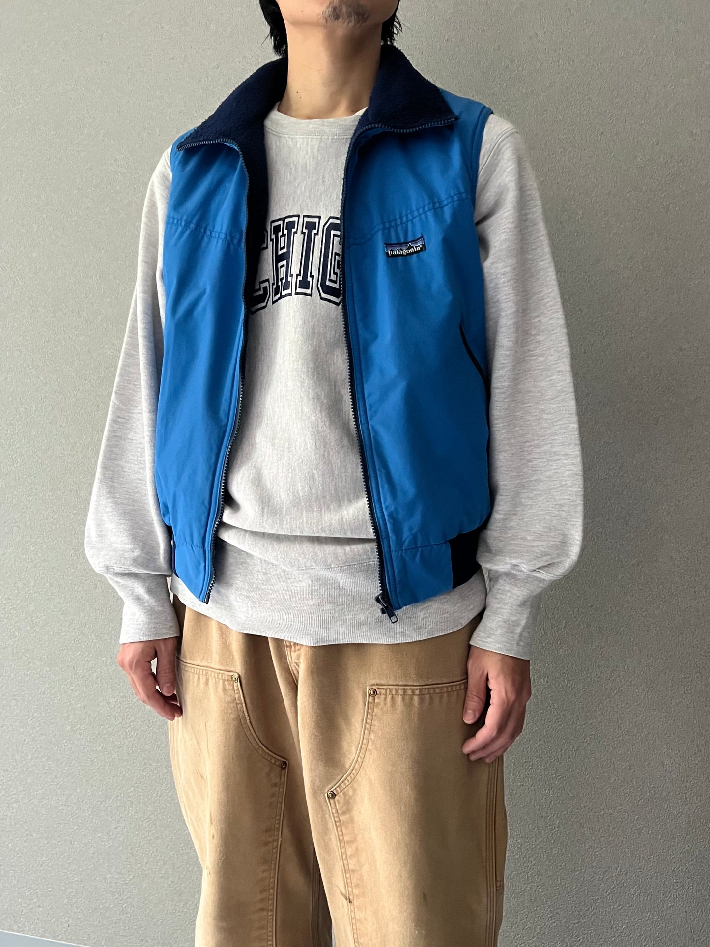 80's patagonia fleece lining nylon vest "Made in CANADA"