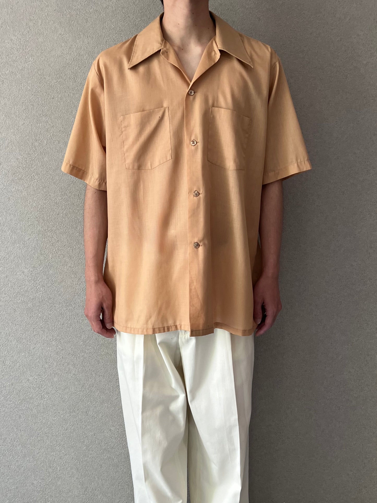 70's ARROW open collar shirt