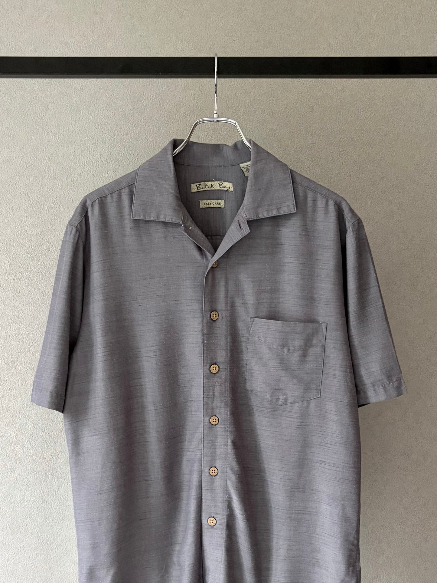 00's Batik Bay rayon open collar shirt