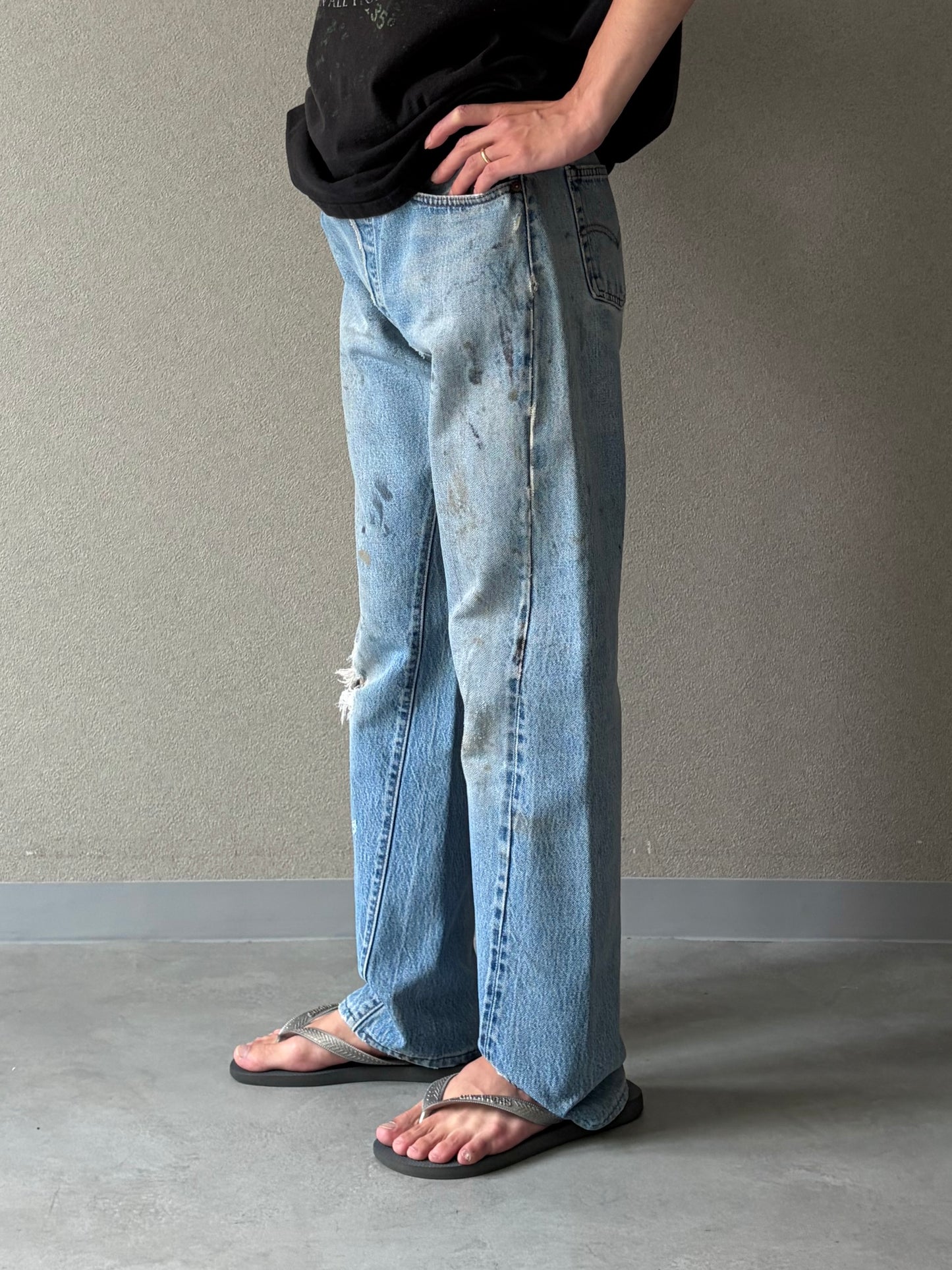 80's Levi's 501 denim pants "RED LINE”