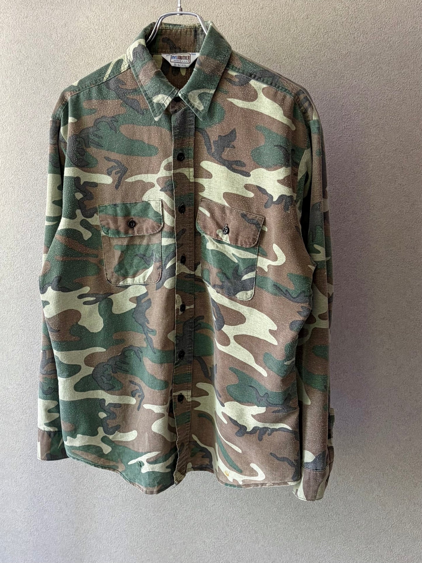 70's〜 FIVE BROTHER print flannel shirt "Made in USA"