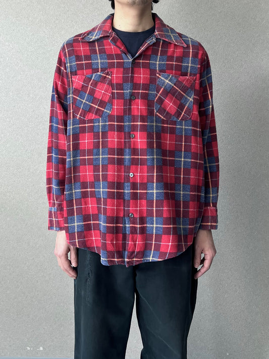 70's VINTAGE print flannel shirt