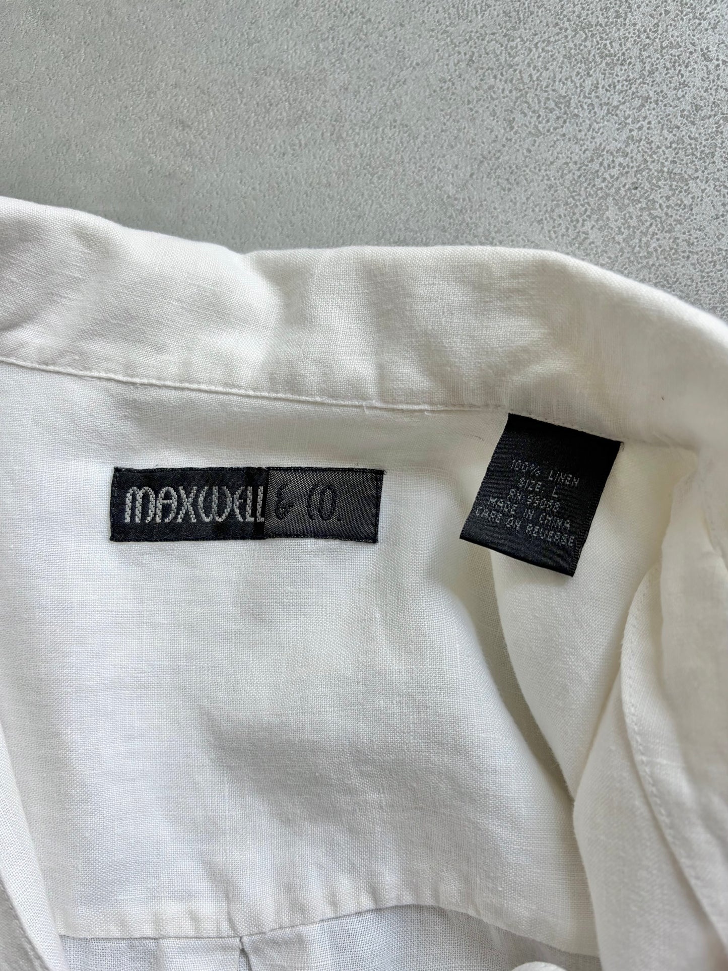 90's〜 maxwell & co. open collar linen shirt