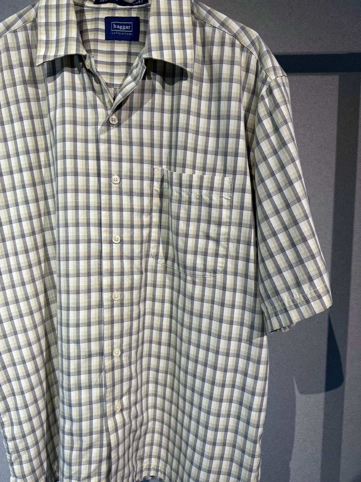 00's HAGGAR rayon open collar shirt