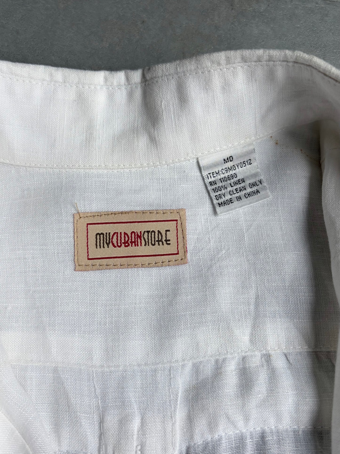90's MY CUBAN STORE linen guayabera shirt