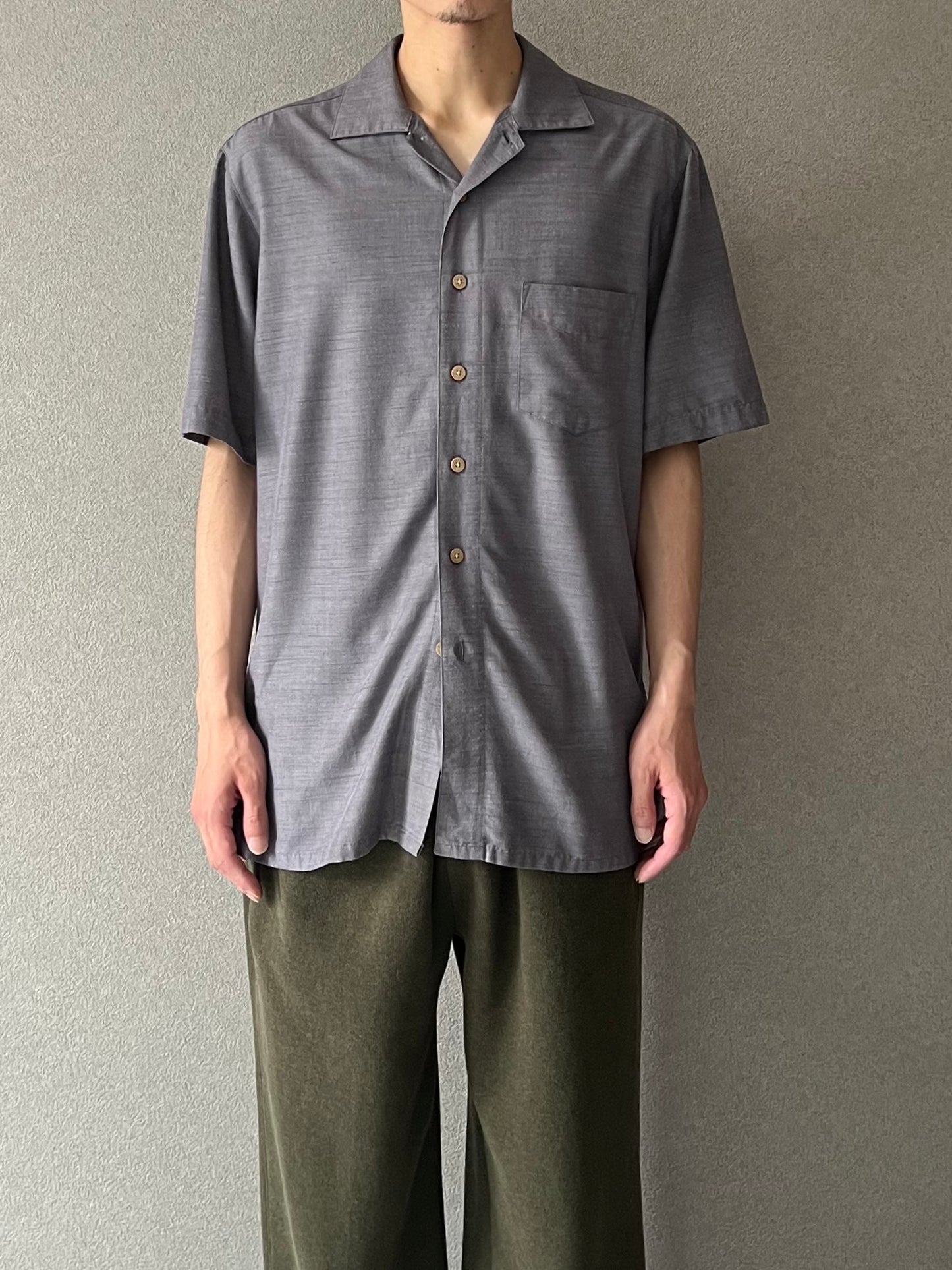 00's Batik Bay rayon open collar shirt