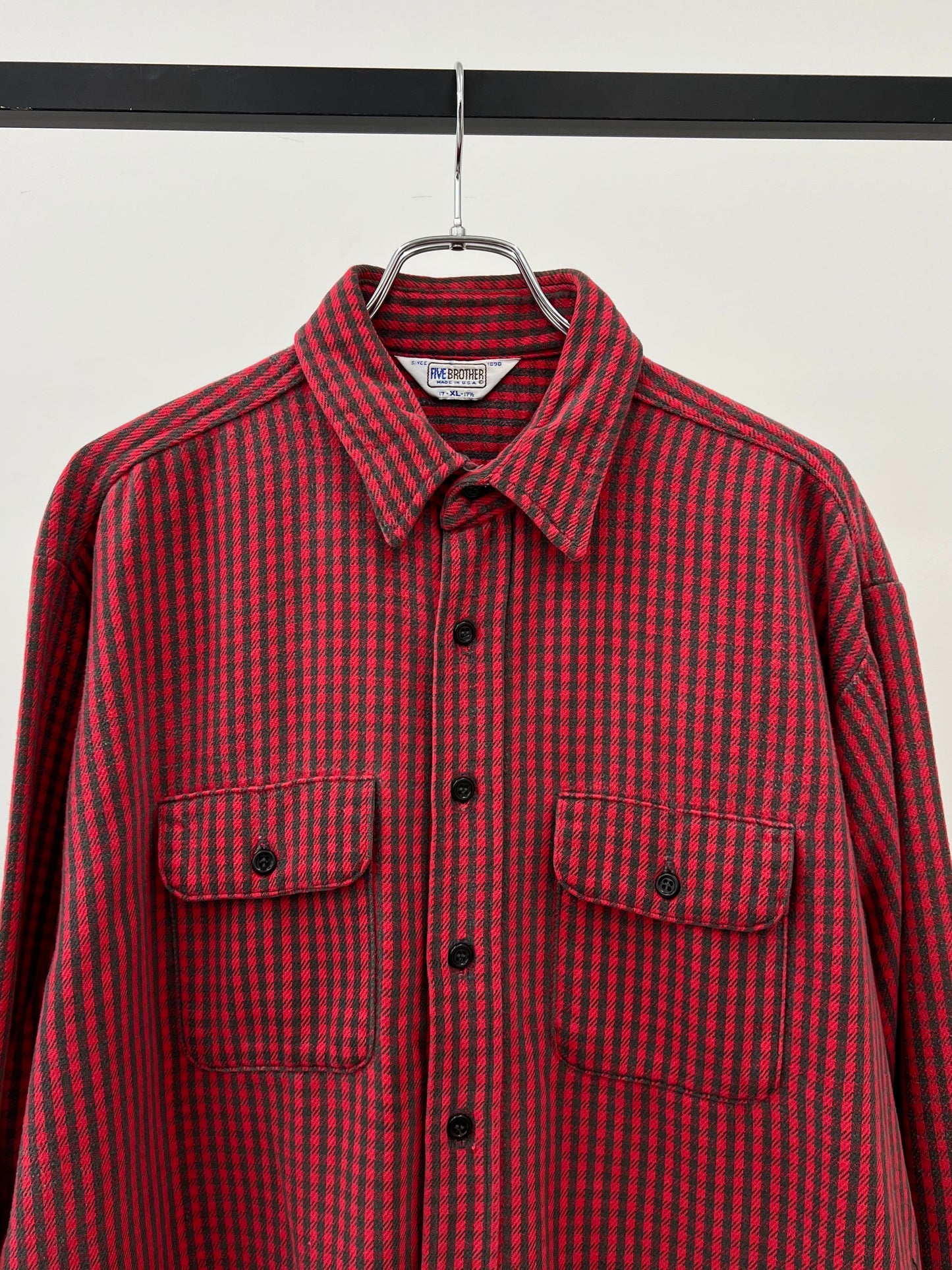 80's FIVE BROTHER flannel shirt