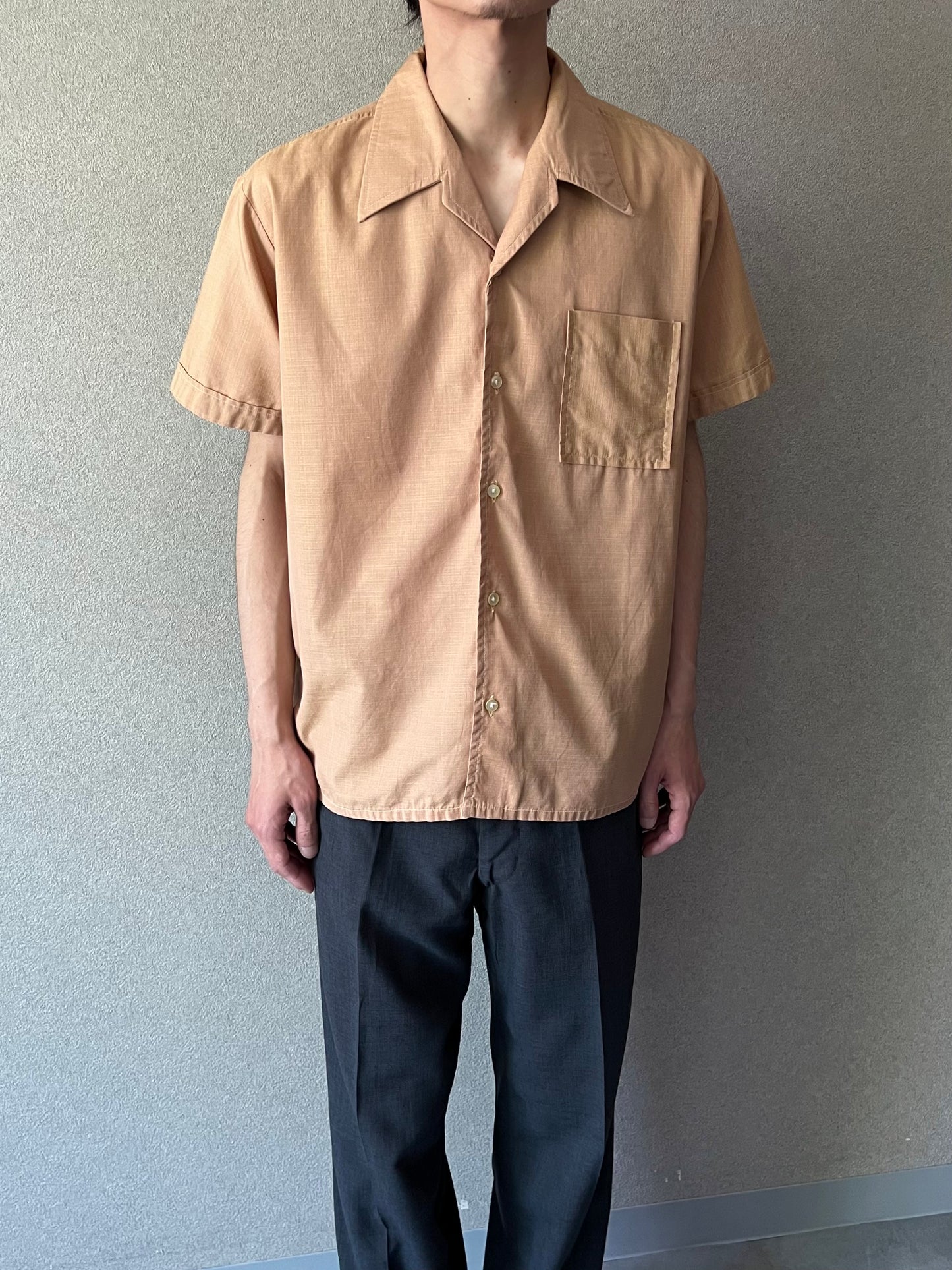 70's M.Feustel K.G. open collar shirt