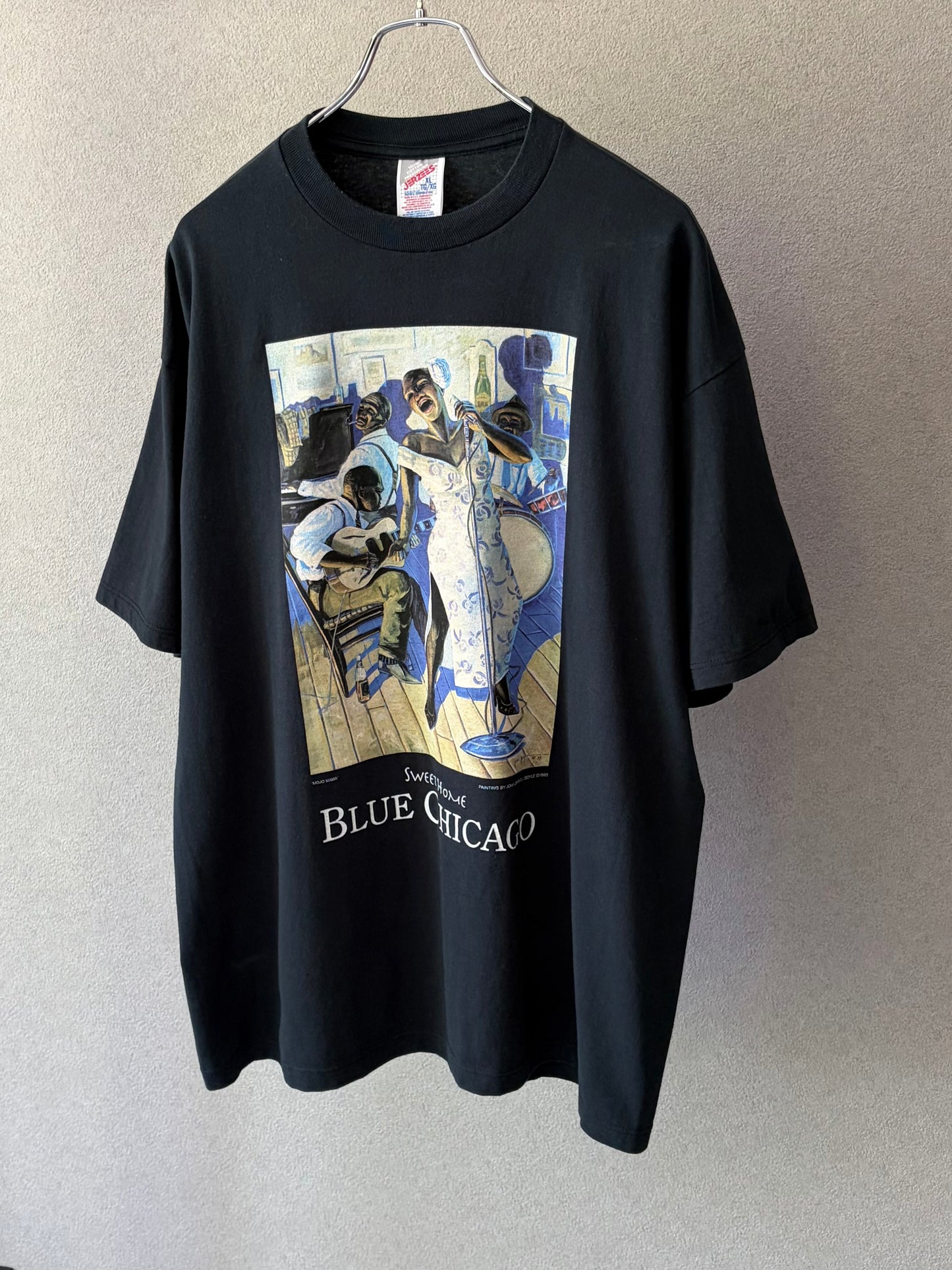 90's〜 BLUE CHICAGO art t-shirt
