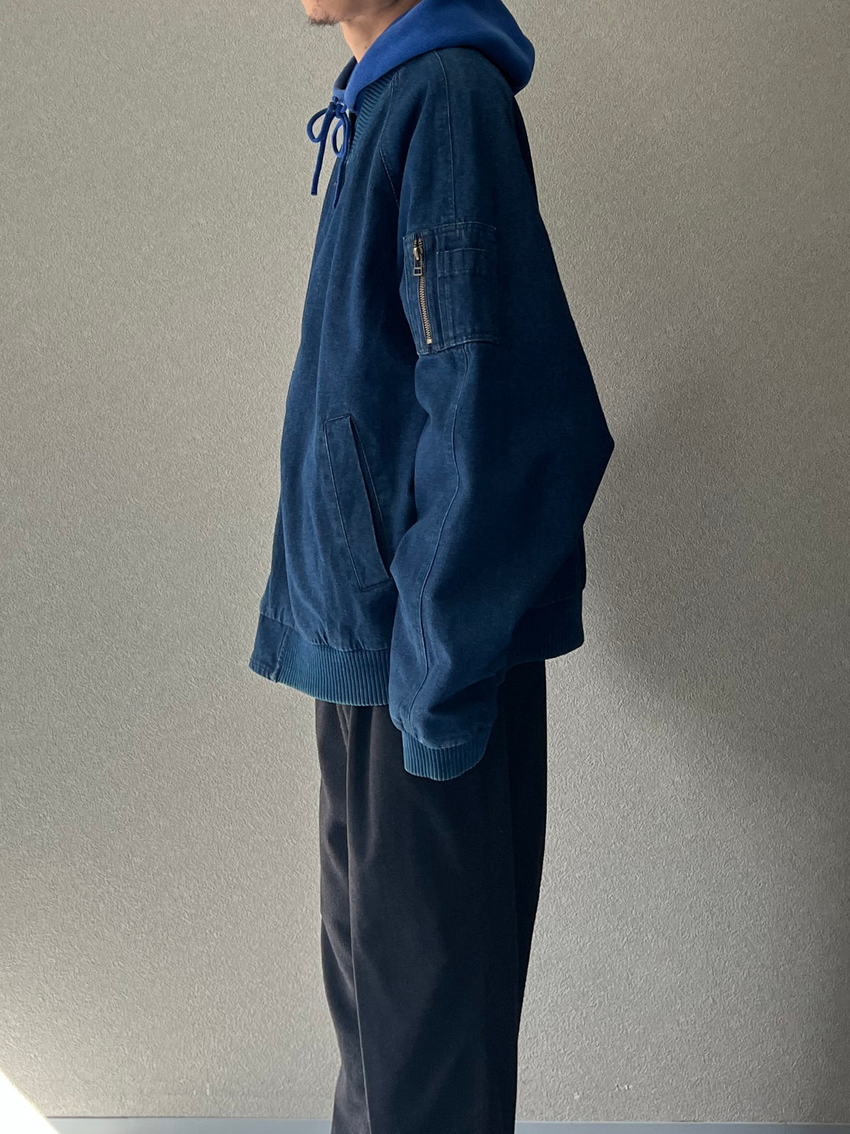 80's Eddie Bauer MA-1 style denim jacket