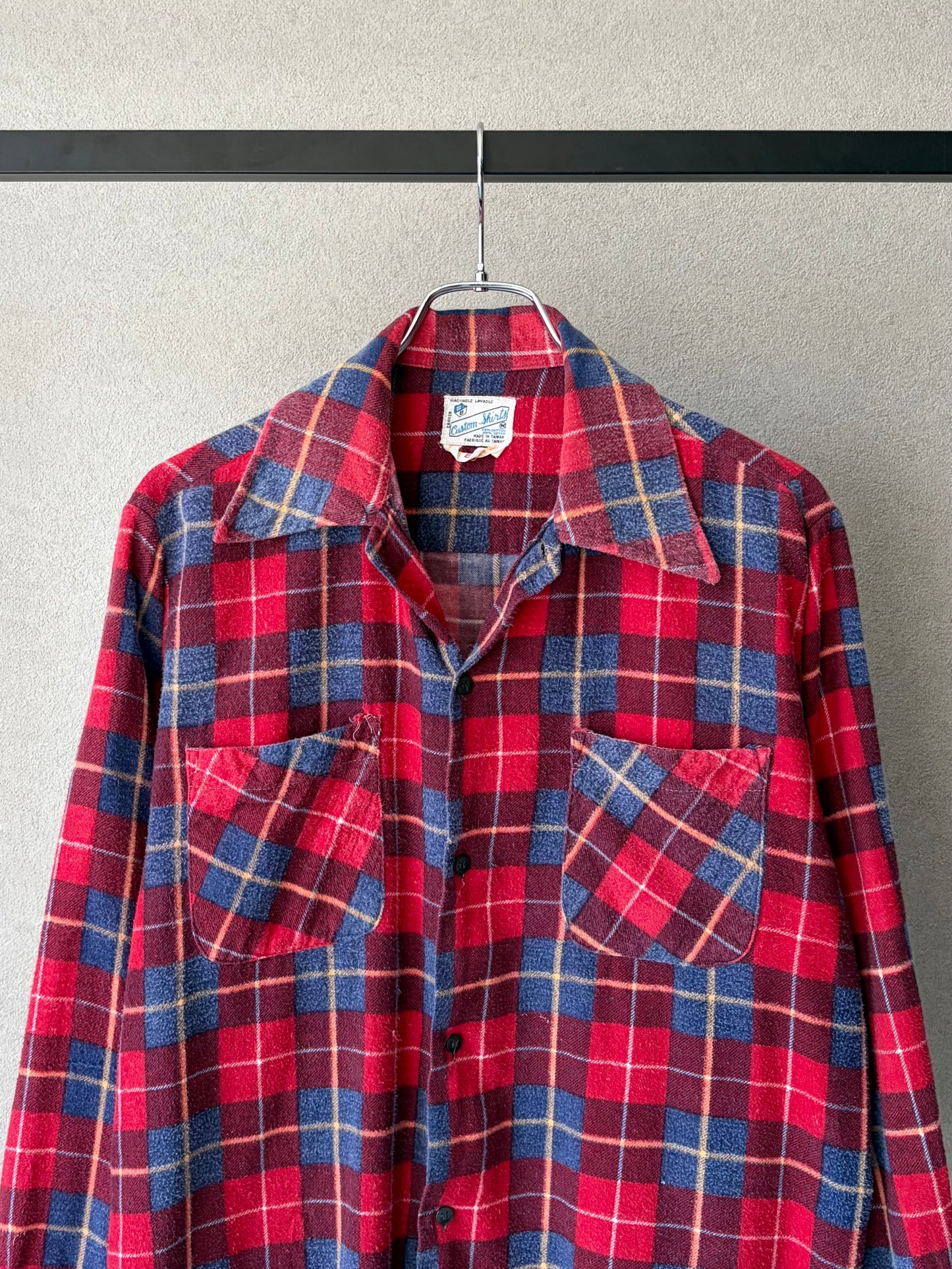 70's VINTAGE print flannel shirt