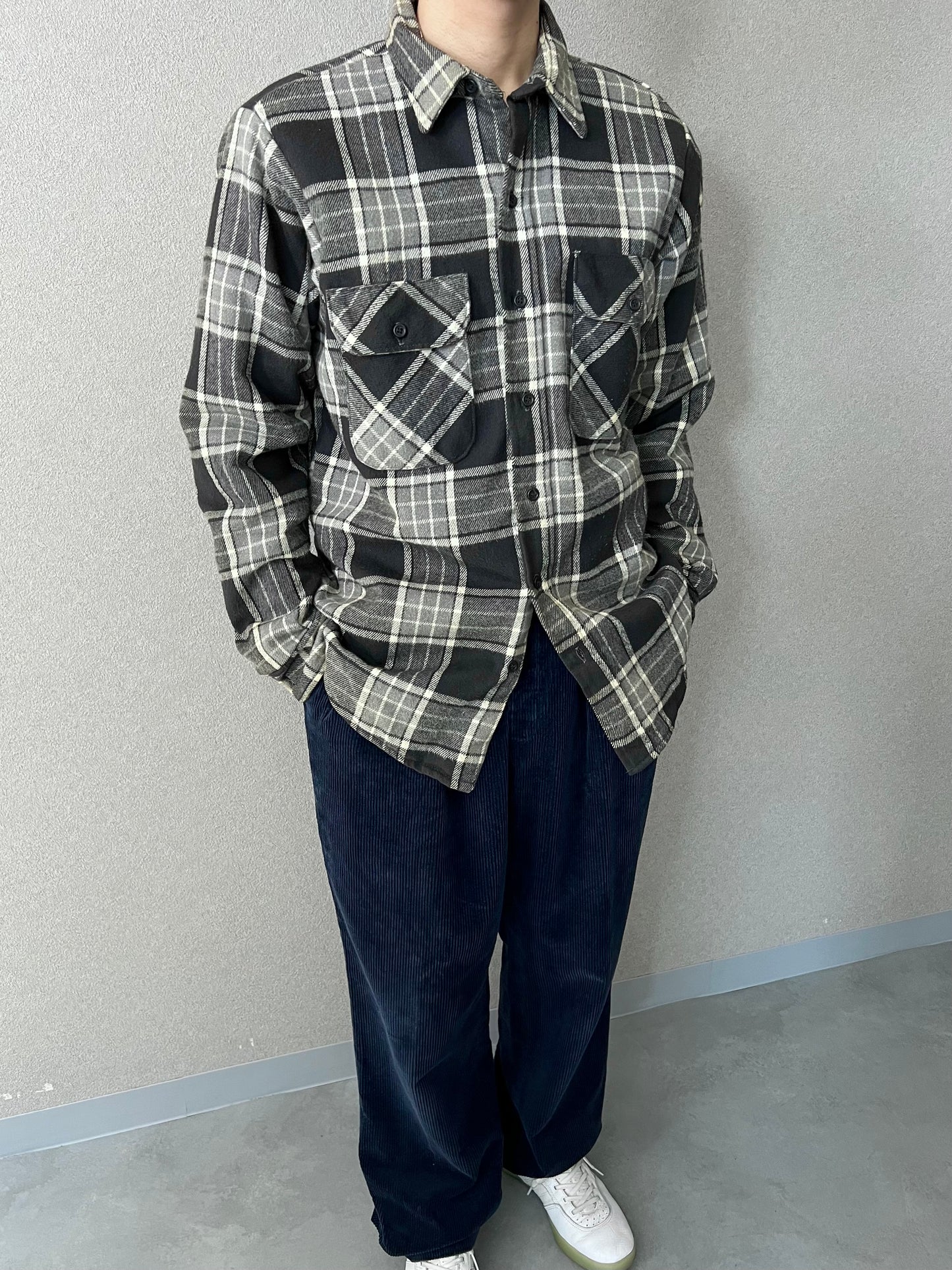 80's  FIVE BROTHER quilting flannel shirt "Made in USA"