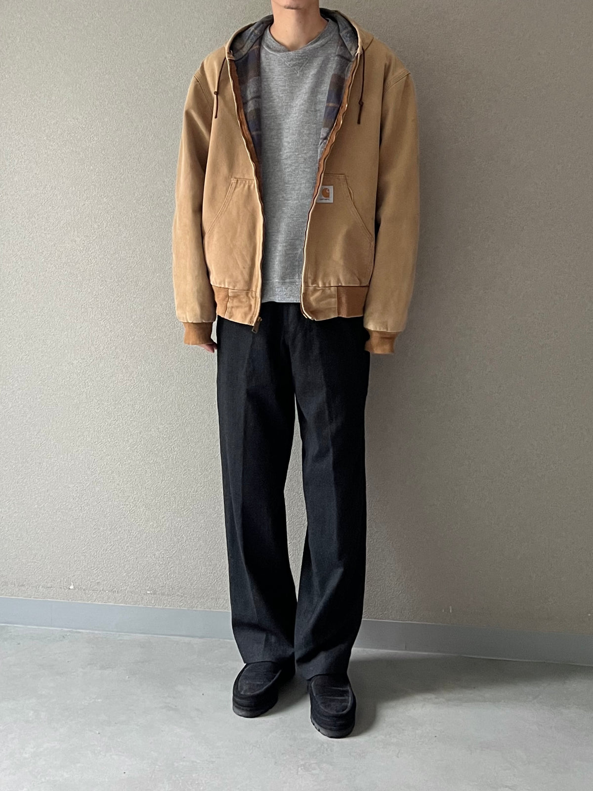 80's carhartt flannel lining work jacket "Made in USA"