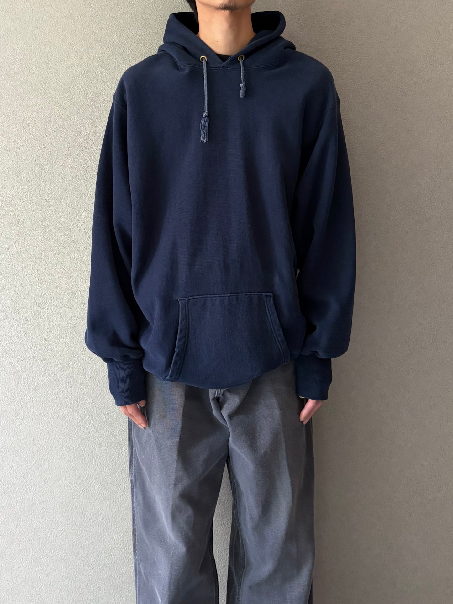 80's Champion × LANDS END REVERSE WEAVE hoodie "Made in USA"