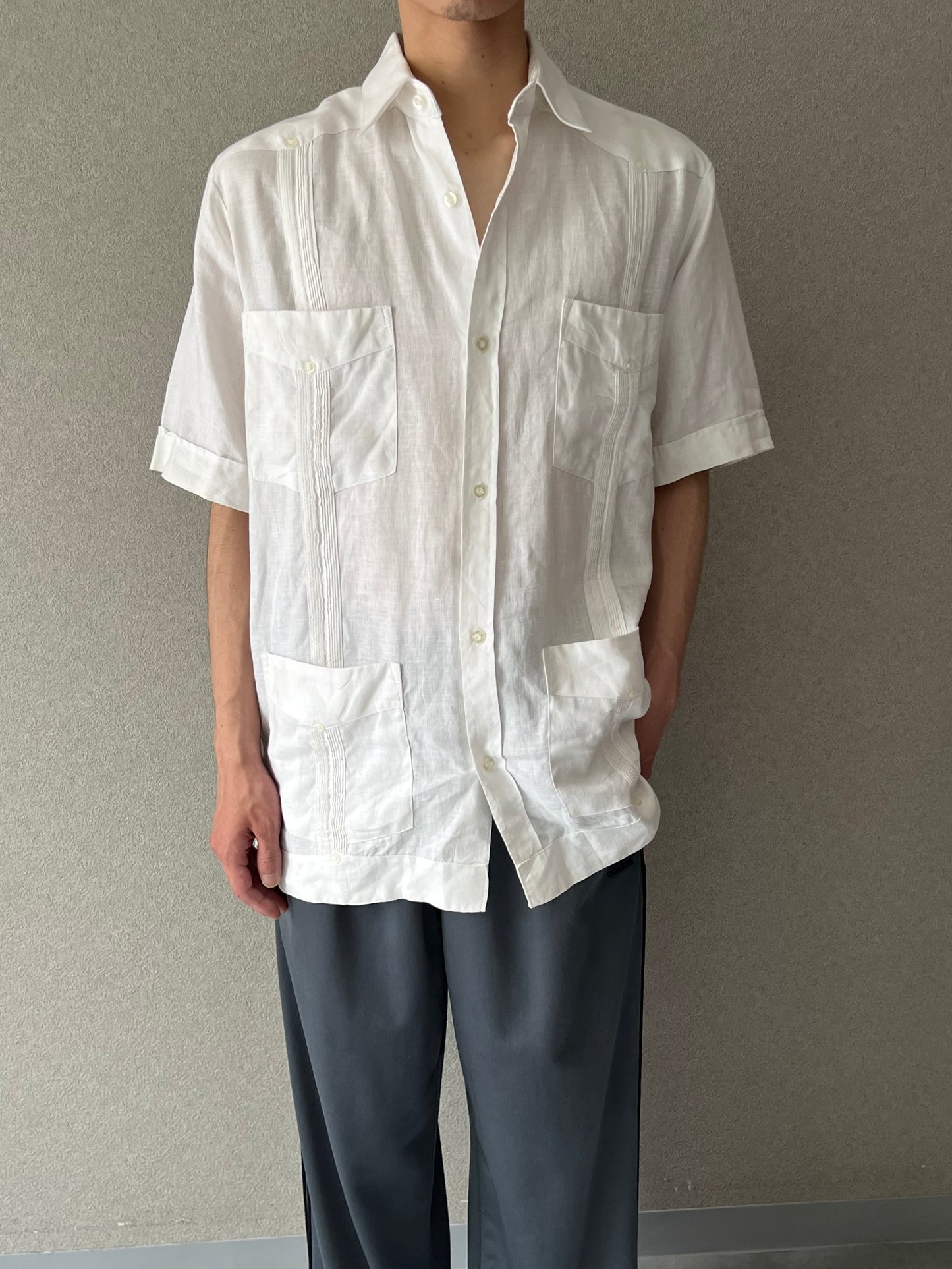90's MY CUBAN STORE linen guayabera shirt