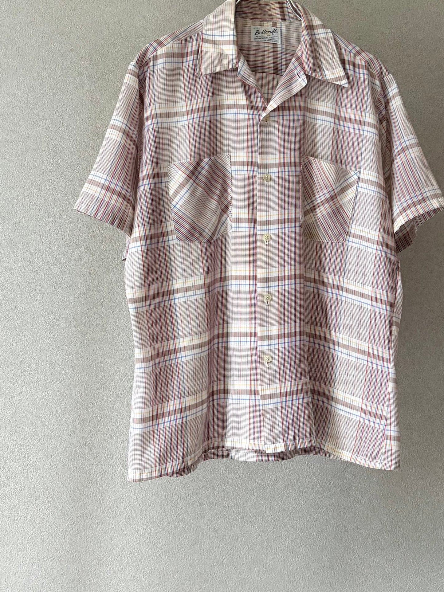 70's Bellcraft open collar shirt "Made in USA"