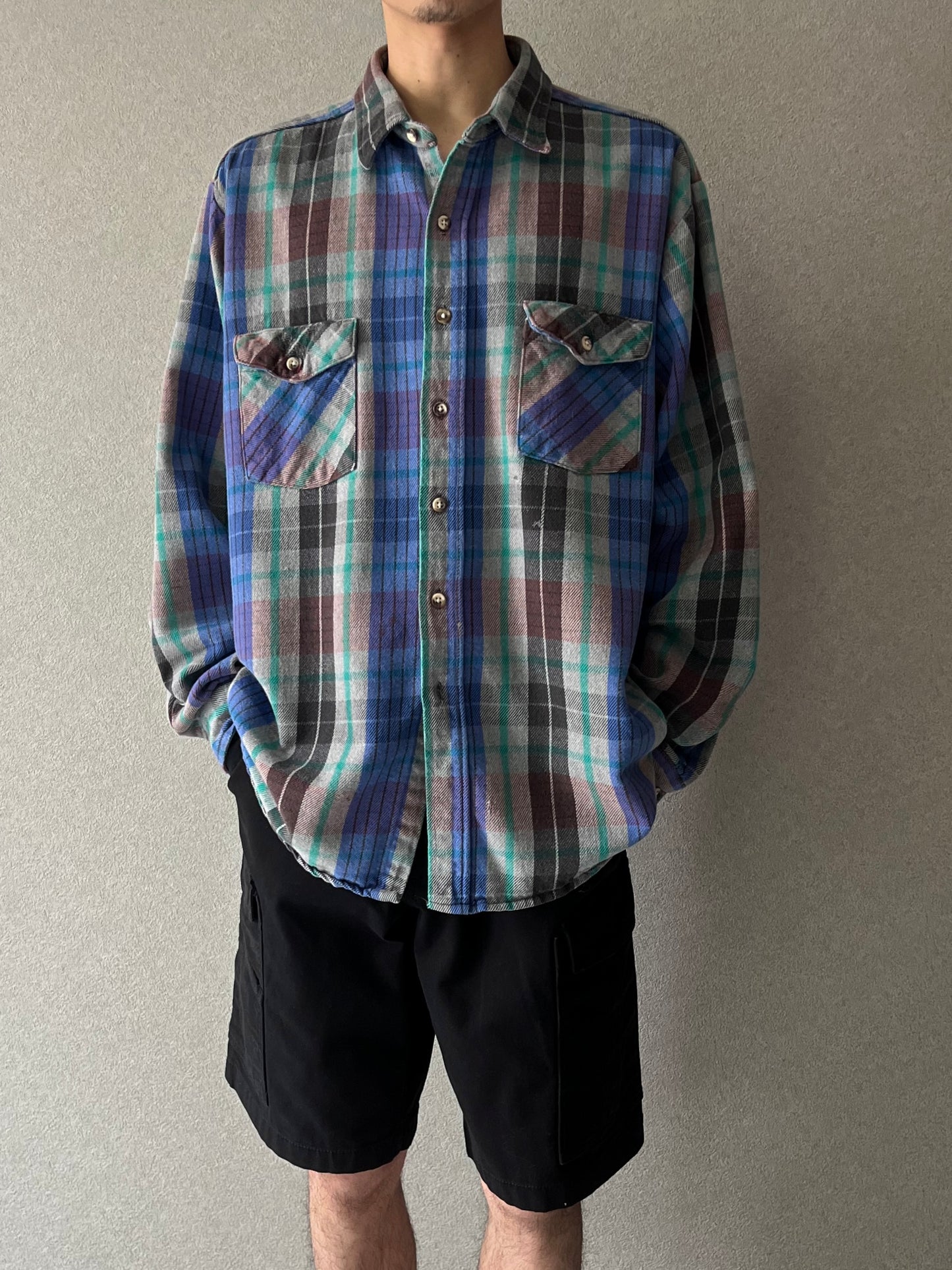 90's FIVE BROTHER flannel shirt