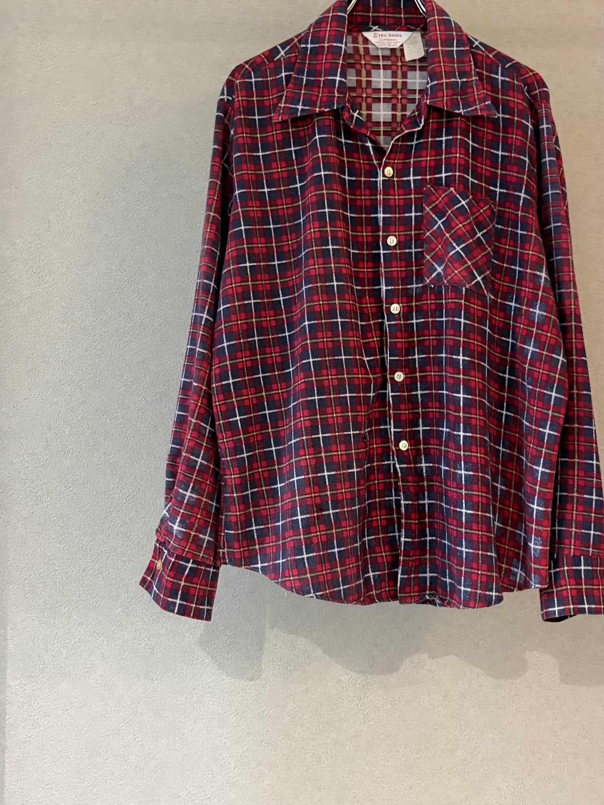 70's ERIC DAMON print flannel shirt