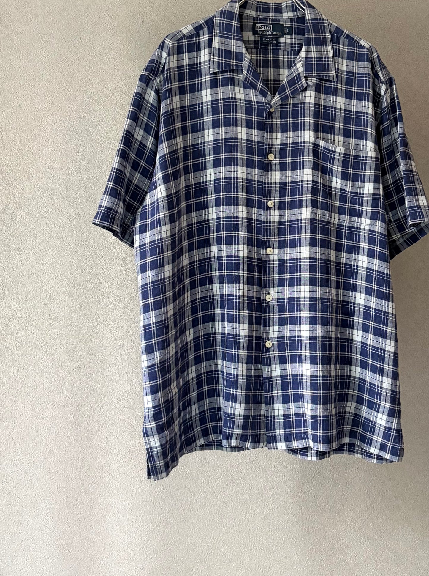 90's Polo Ralph Lauren linen open collar shirt "CLAYTON"