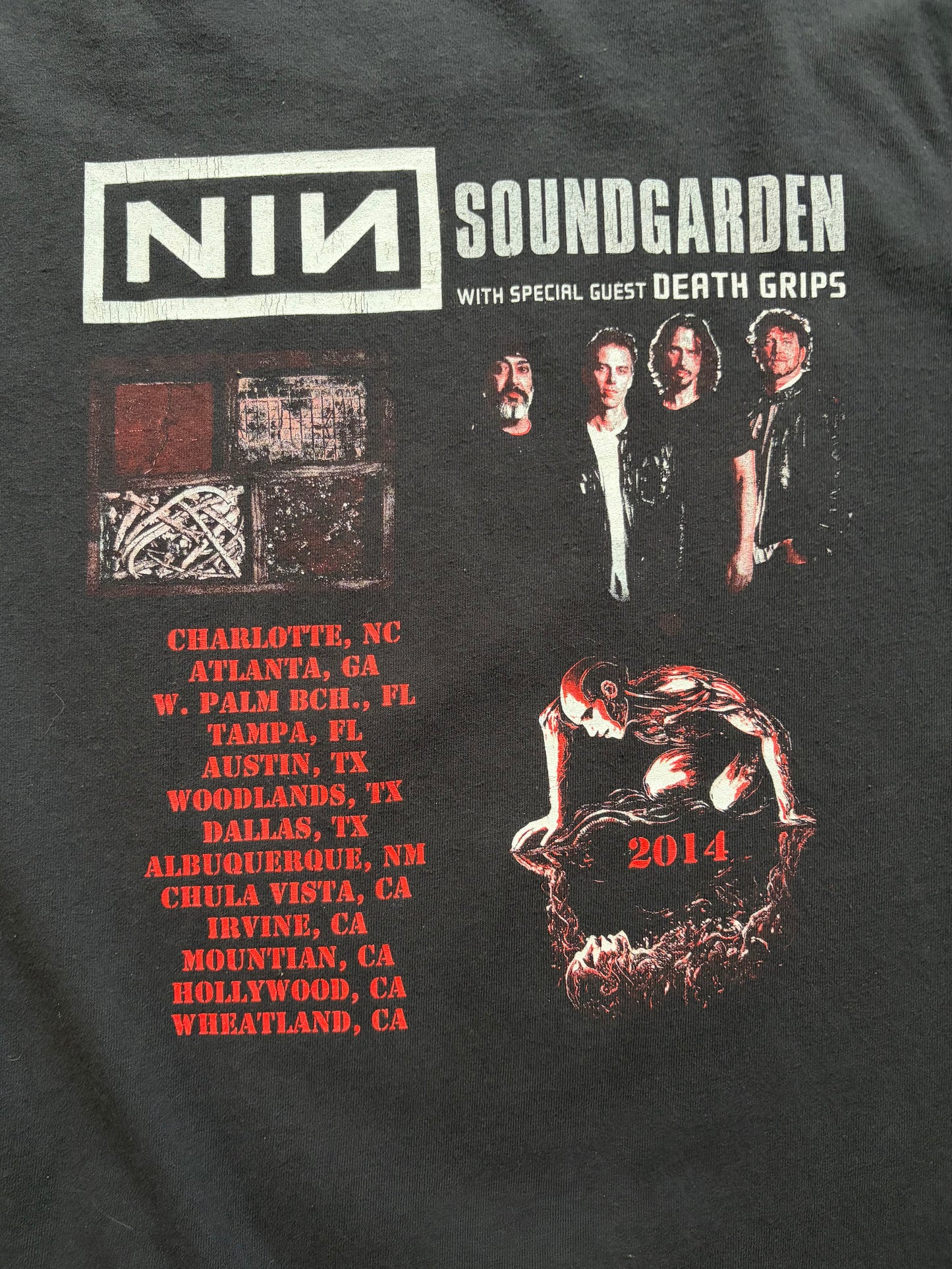 10's Nine Inch Nails × SOUNDGARDEN music t-shirt