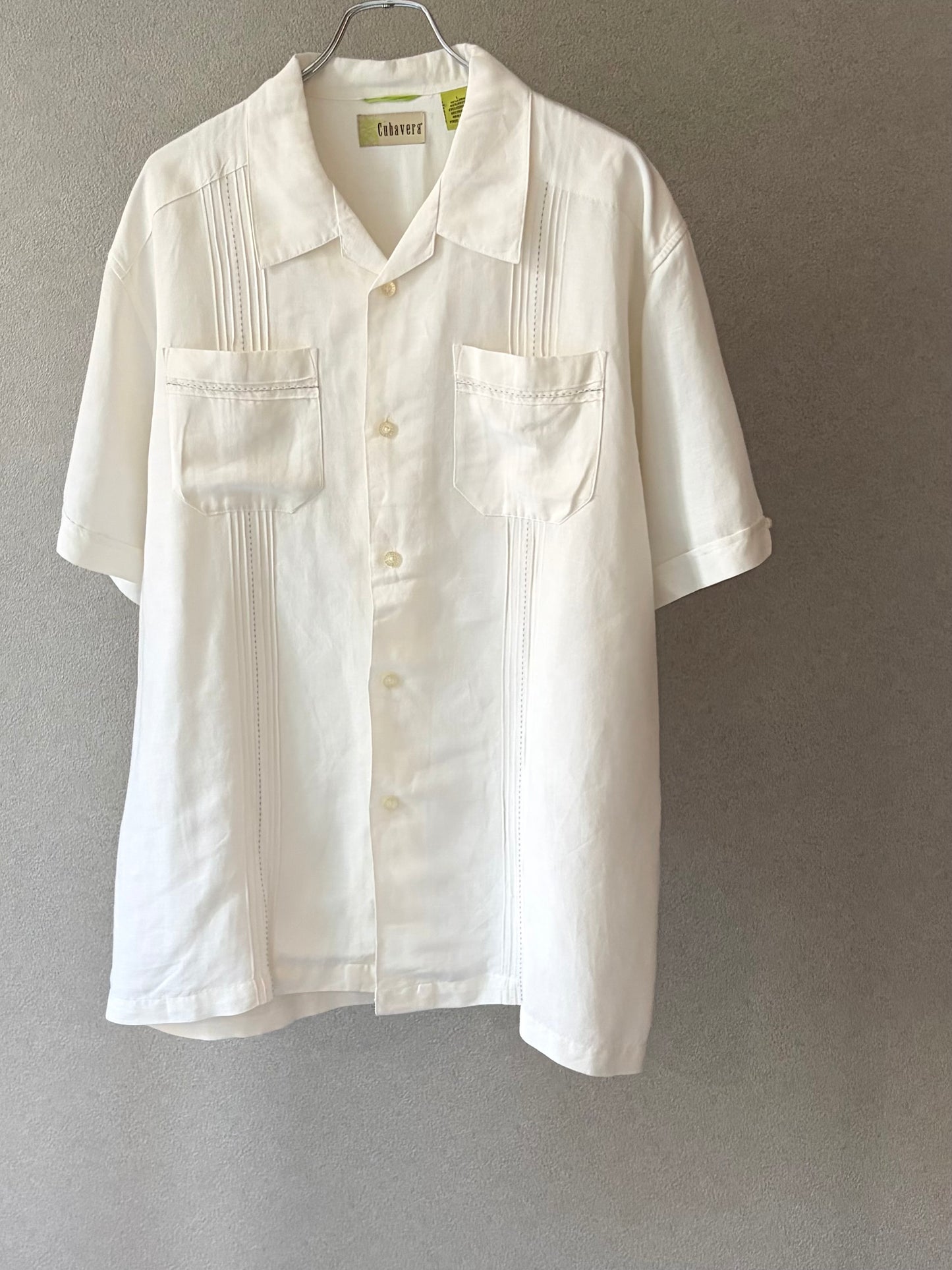00's CUBAVERA open collar linen shirt