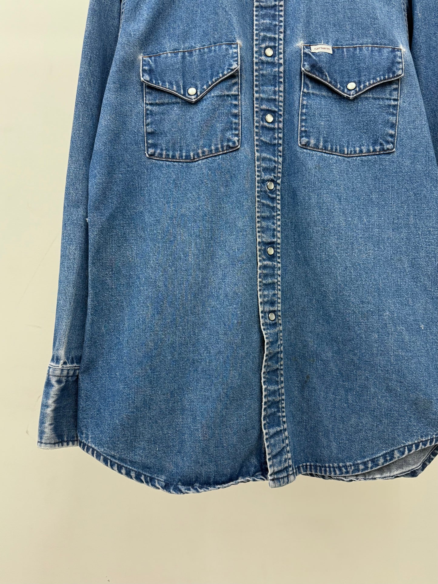 80's carhartt denim western shirt