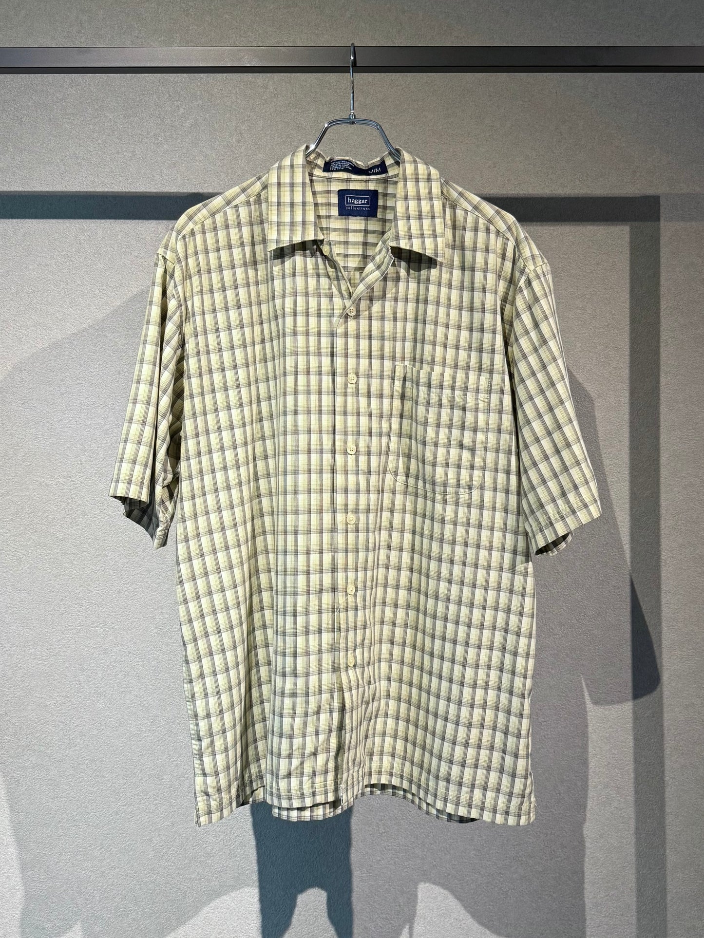 00's HAGGAR rayon open collar shirt