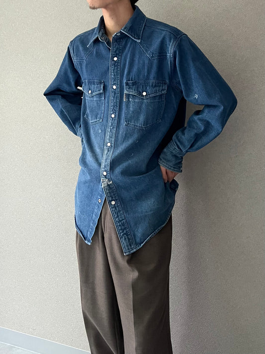 90's carhartt denim western shirt