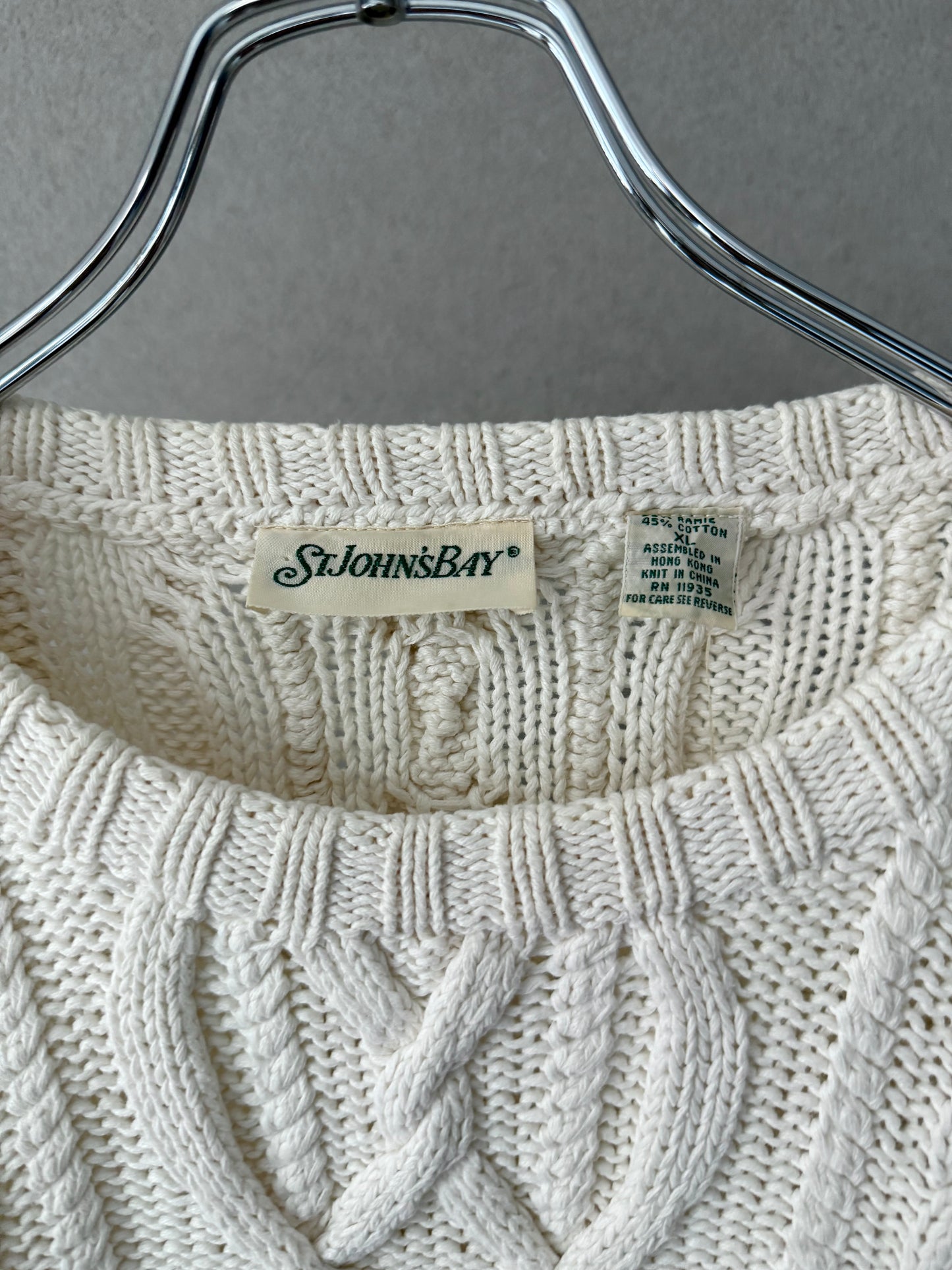 90's ST.JOHN'S BAY ramie×cotton knit sweater